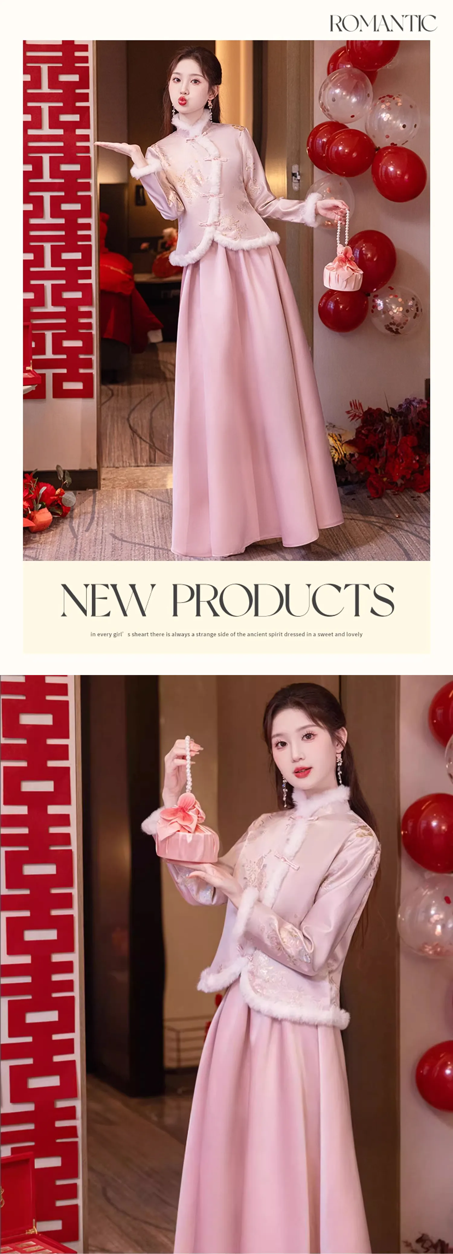 Pink-Embroidered-Faux-Fur-Trim-Fall-Winter-Long-Sleeve-Bridesmaid-Dress17