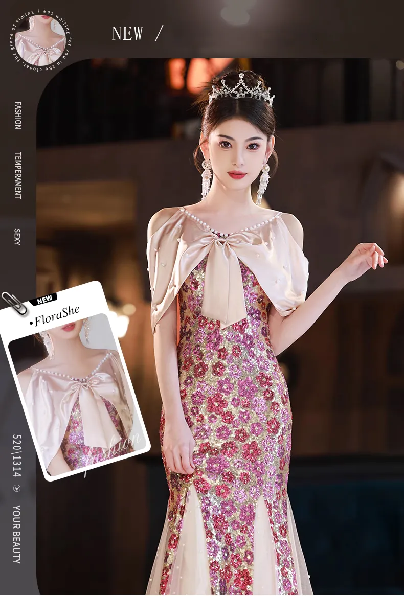 Romantic-Cold-Shoulder-Floral-Prom-Formal-Dress-Mermaid-Evening-Gown07