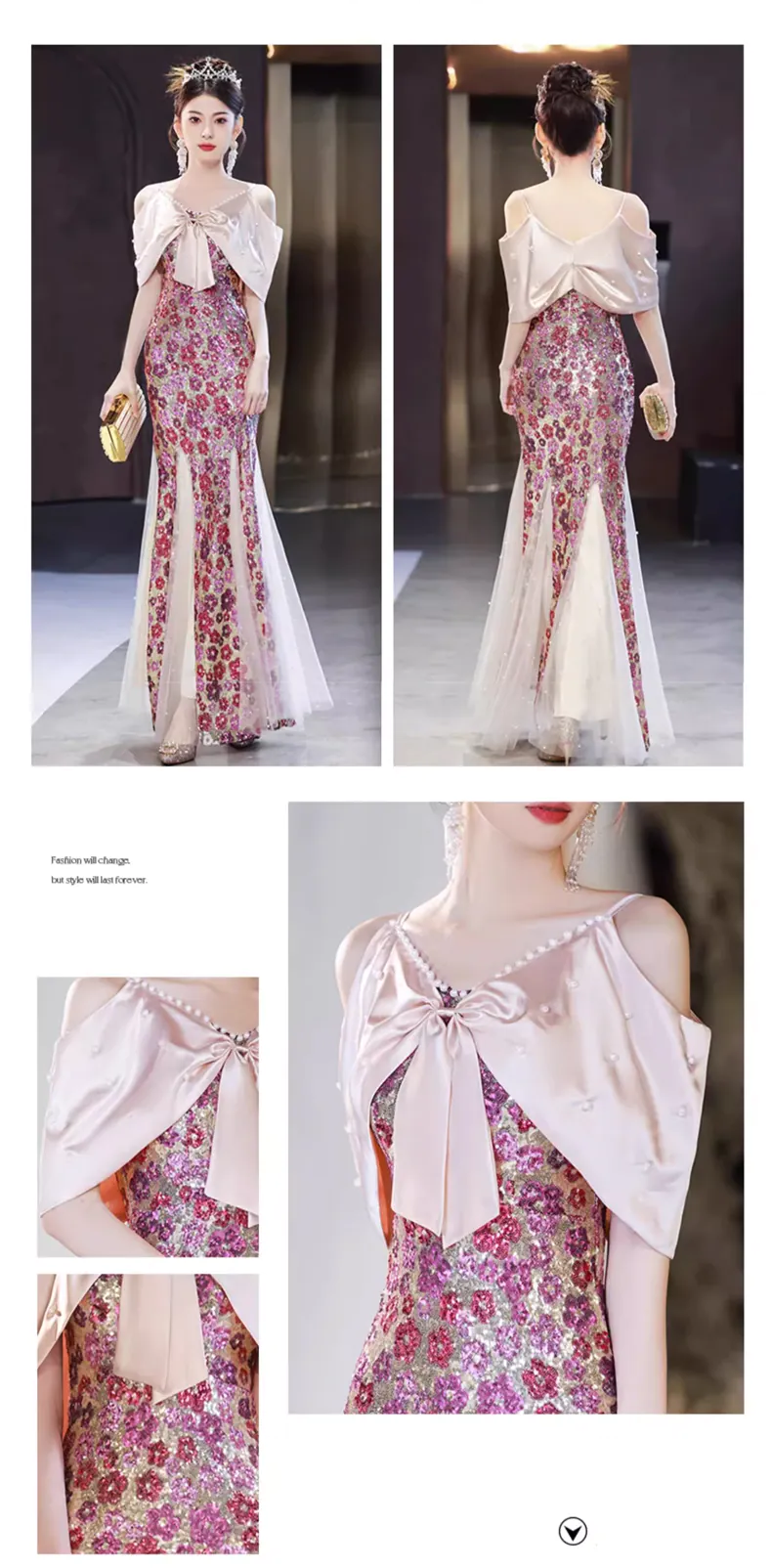 Romantic-Cold-Shoulder-Floral-Prom-Formal-Dress-Mermaid-Evening-Gown08
