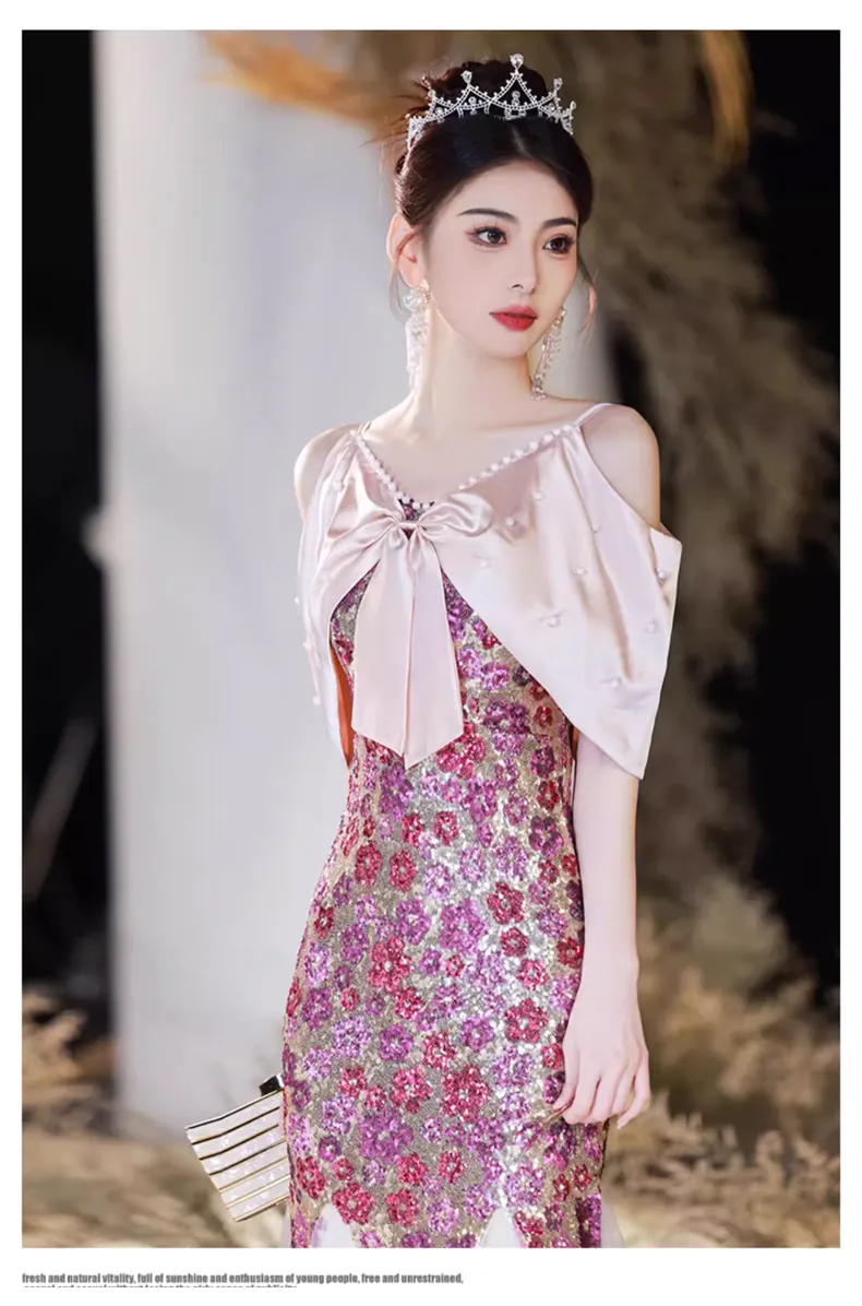 Romantic-Cold-Shoulder-Floral-Prom-Formal-Dress-Mermaid-Evening-Gown11