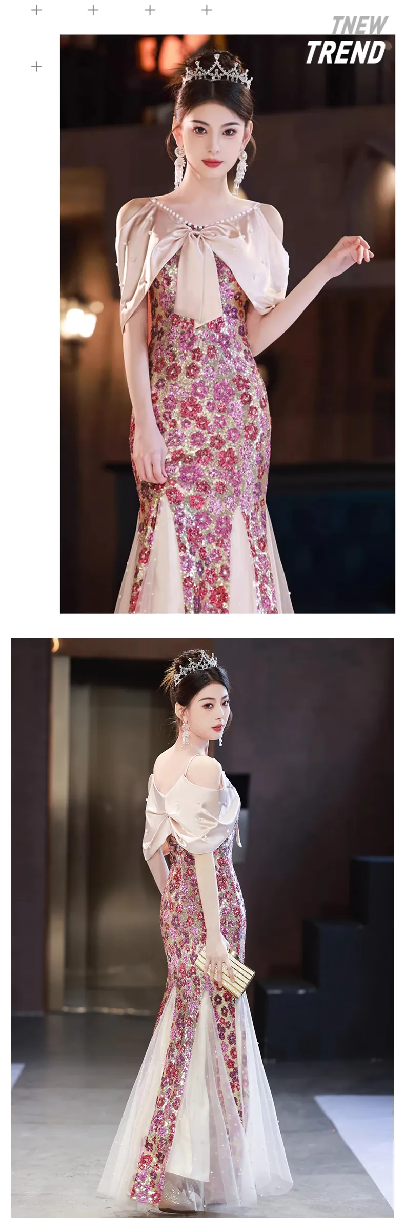 Romantic-Cold-Shoulder-Floral-Prom-Formal-Dress-Mermaid-Evening-Gown13