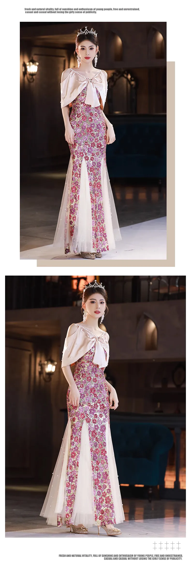 Romantic-Cold-Shoulder-Floral-Prom-Formal-Dress-Mermaid-Evening-Gown14