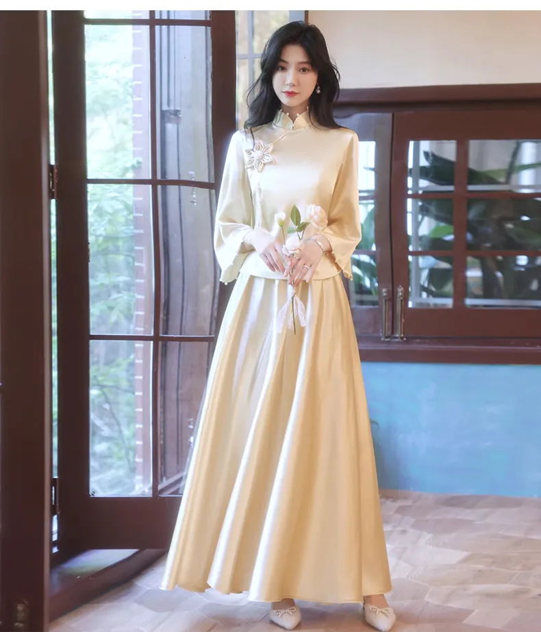 Simple-Chinese-Style-Long-Sleeve-Satin-Bridesmaids-Party-Dress12