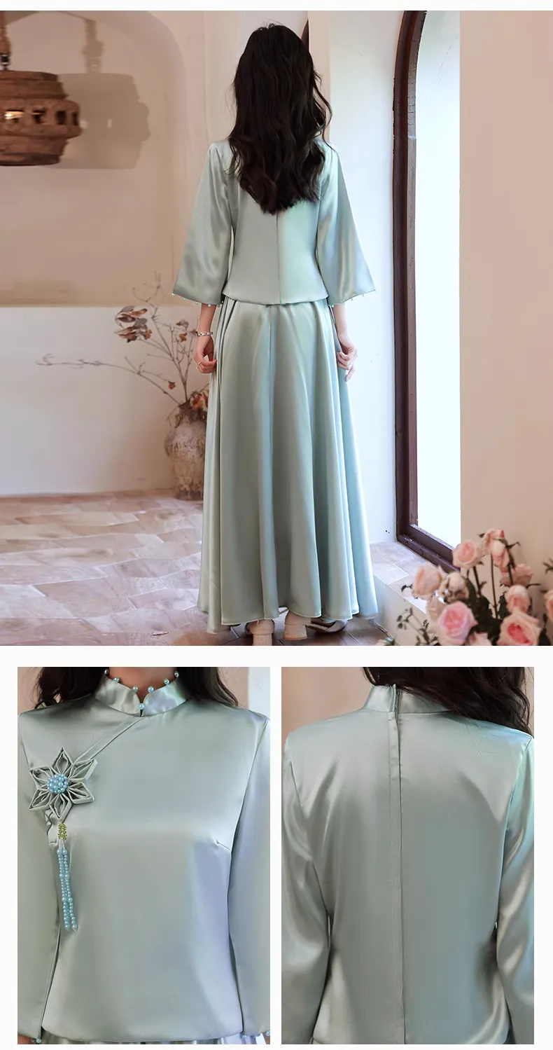 Simple-Chinese-Style-Long-Sleeve-Satin-Bridesmaids-Party-Dress22