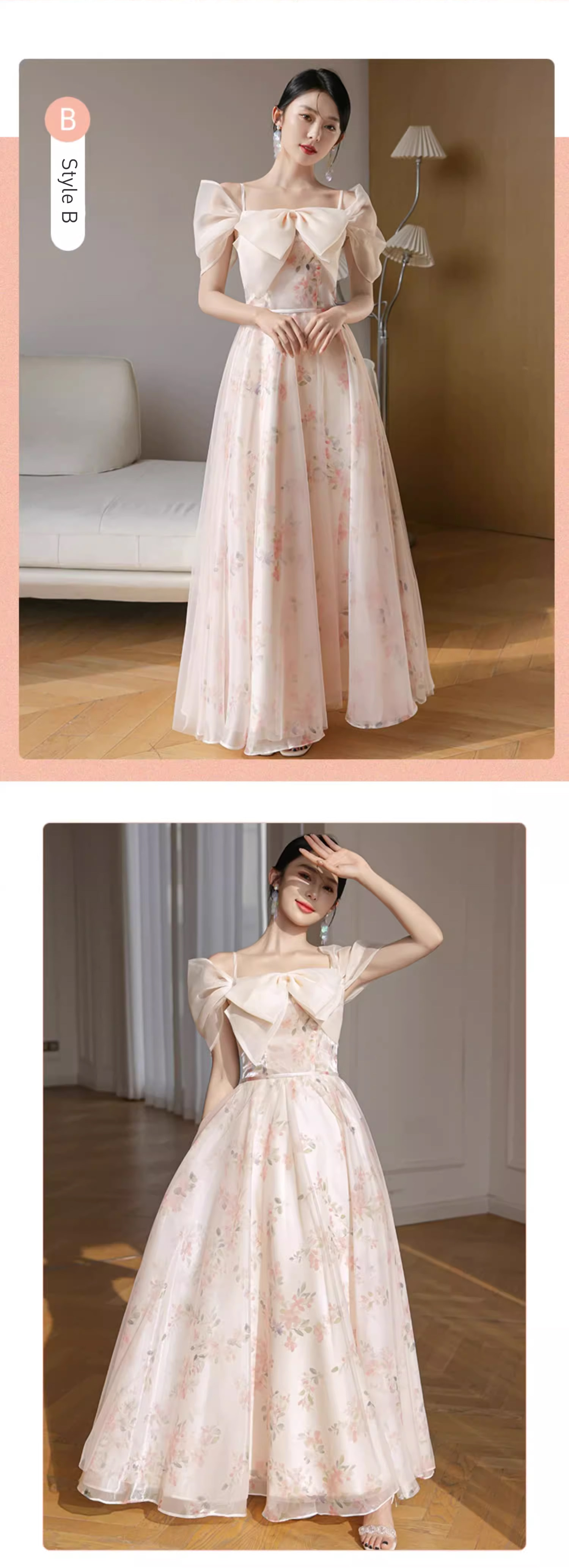 Sweet-A-line-Chiffon-Pink-Floral-Tulle-Maxi-Cocktail-Bridesmaid-Dress15