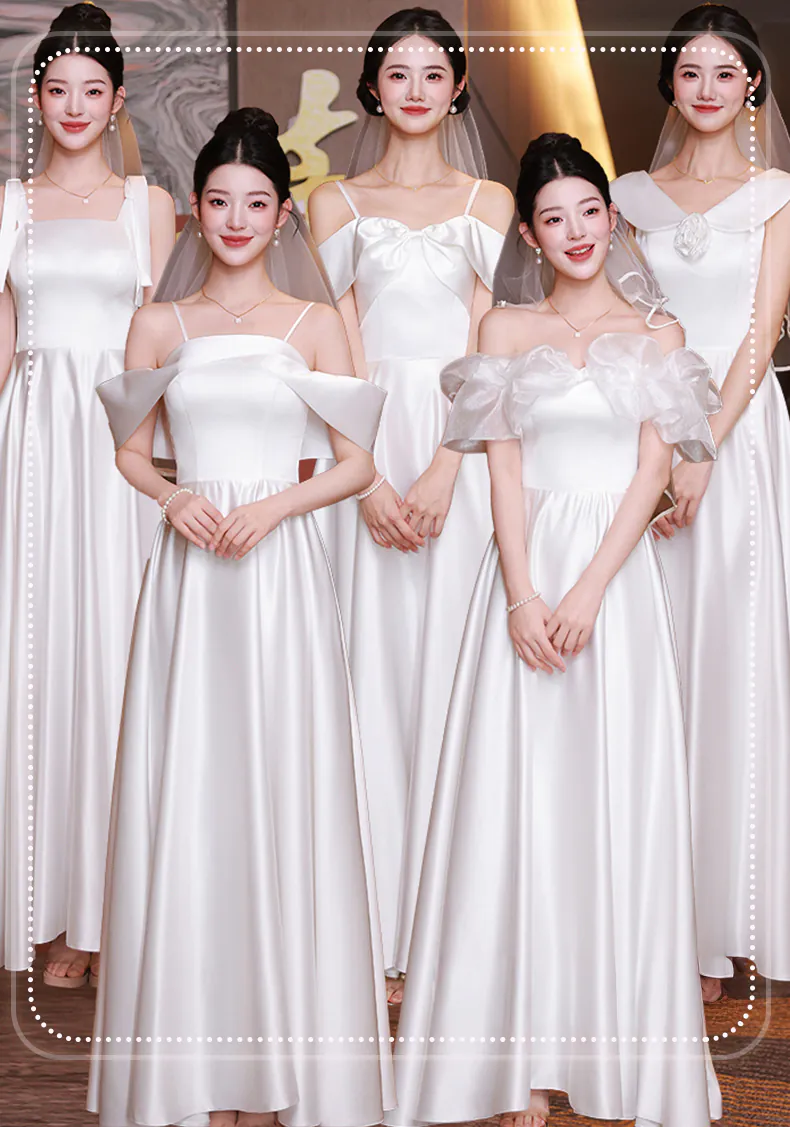 Sweet-White-Satin-Wedding-Guest-Party-Bridesmaid-Dress-with-Short-Sleeves07