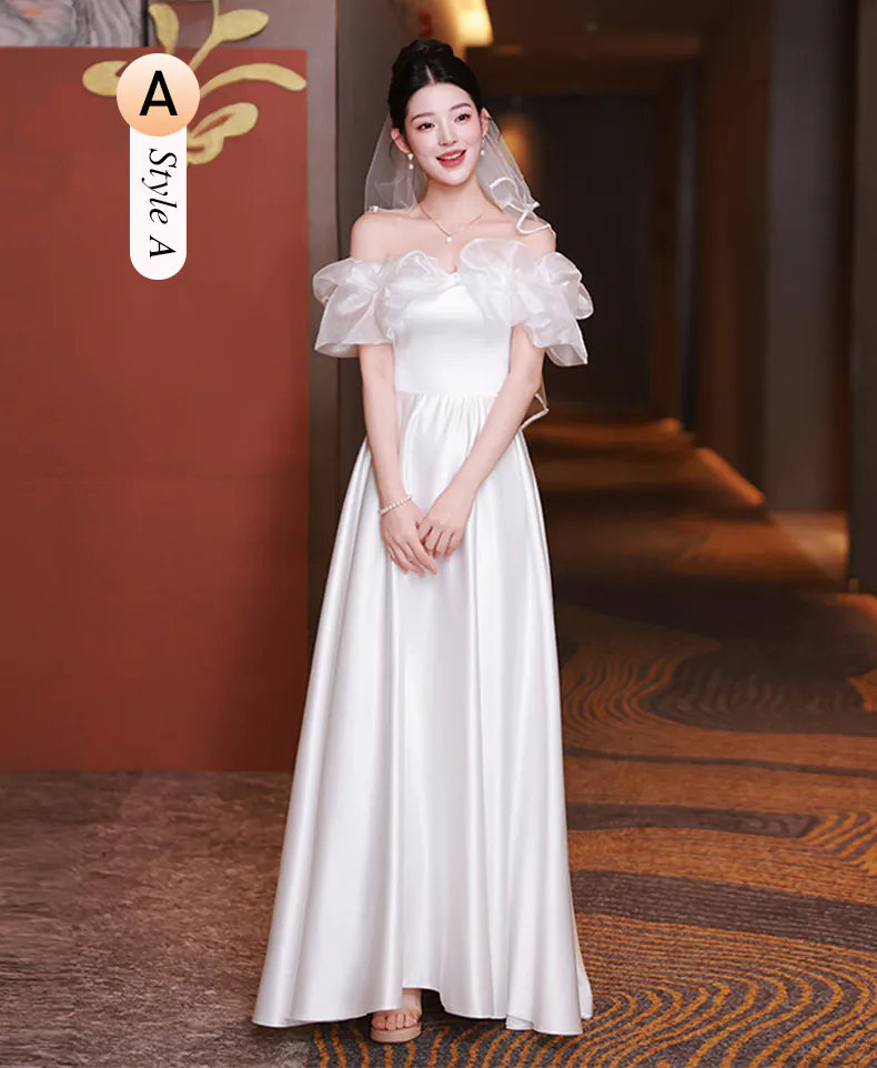 Sweet-White-Satin-Wedding-Guest-Party-Bridesmaid-Dress-with-Short-Sleeves12