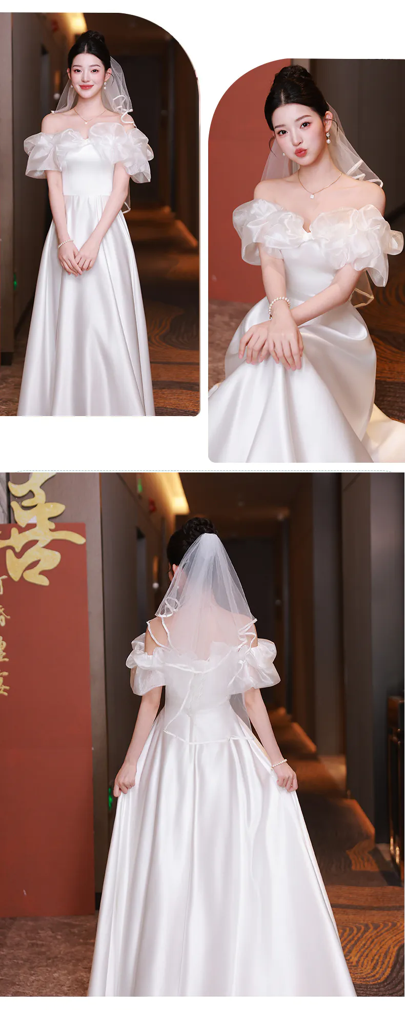 Sweet-White-Satin-Wedding-Guest-Party-Bridesmaid-Dress-with-Short-Sleeves13