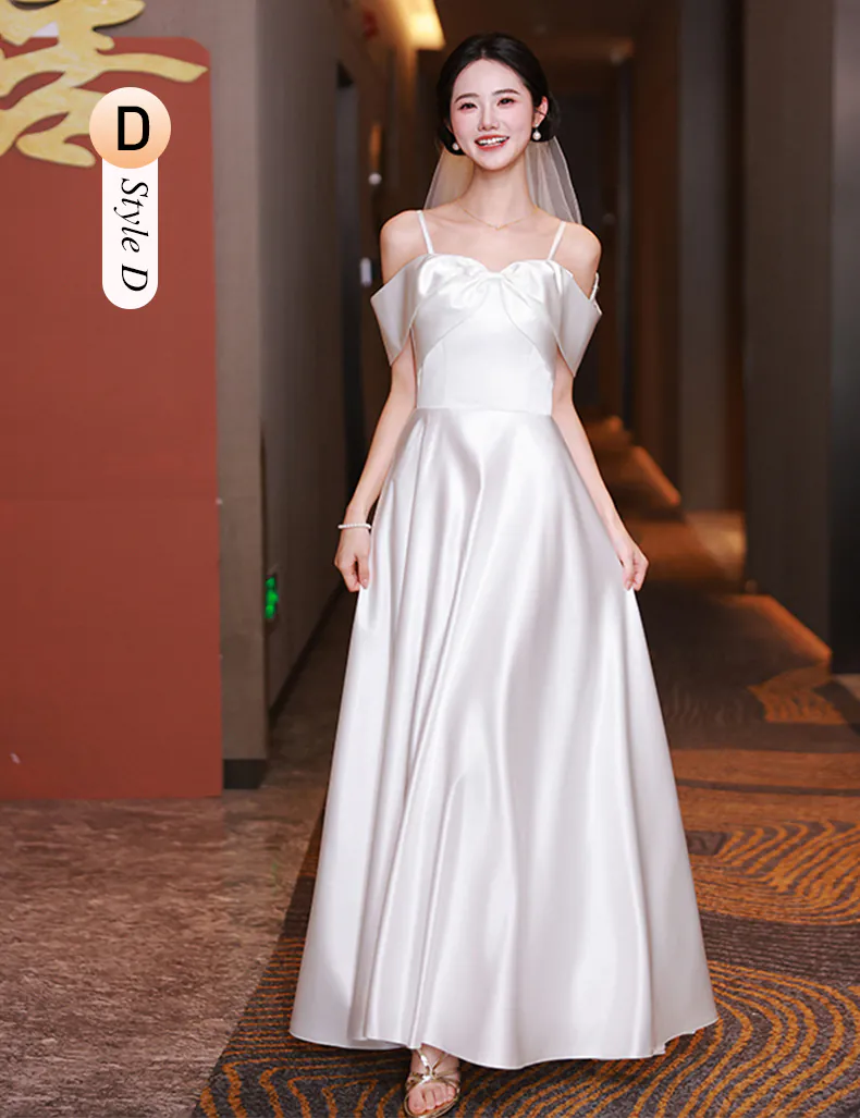 Sweet-White-Satin-Wedding-Guest-Party-Bridesmaid-Dress-with-Short-Sleeves18