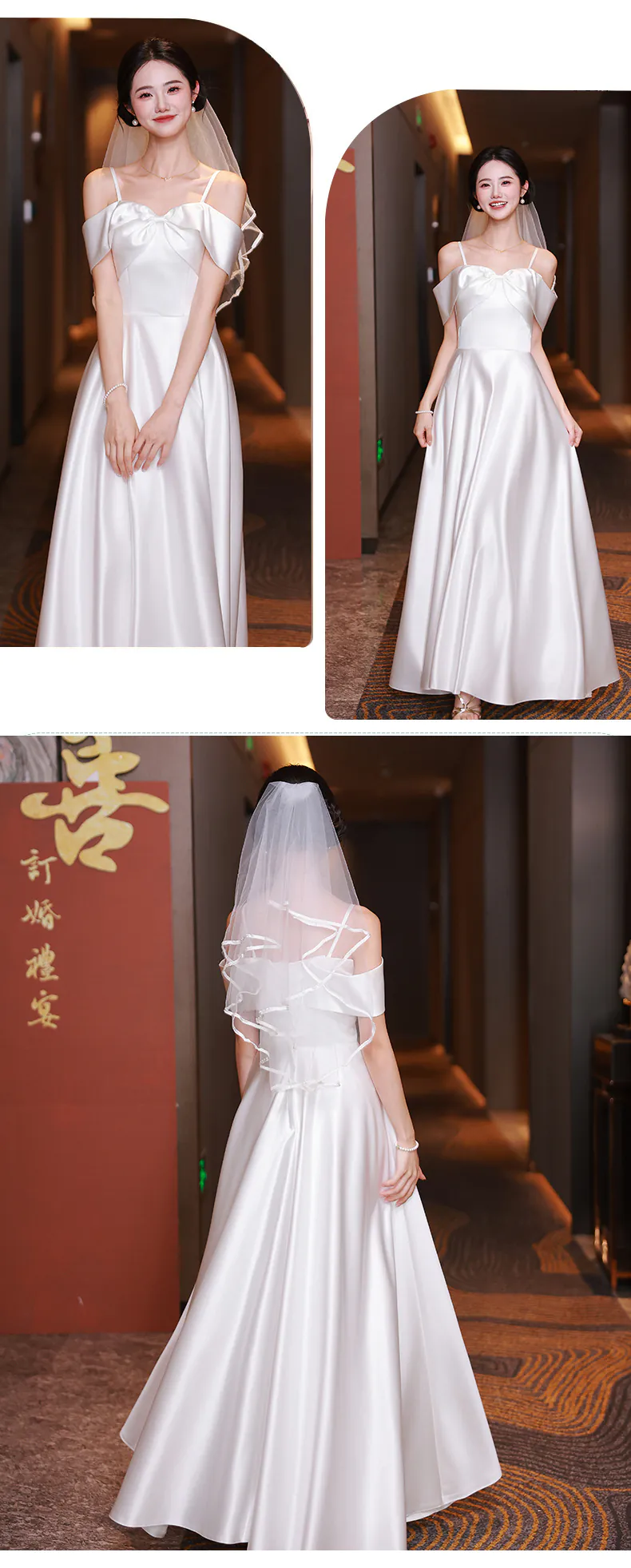 Sweet-White-Satin-Wedding-Guest-Party-Bridesmaid-Dress-with-Short-Sleeves19