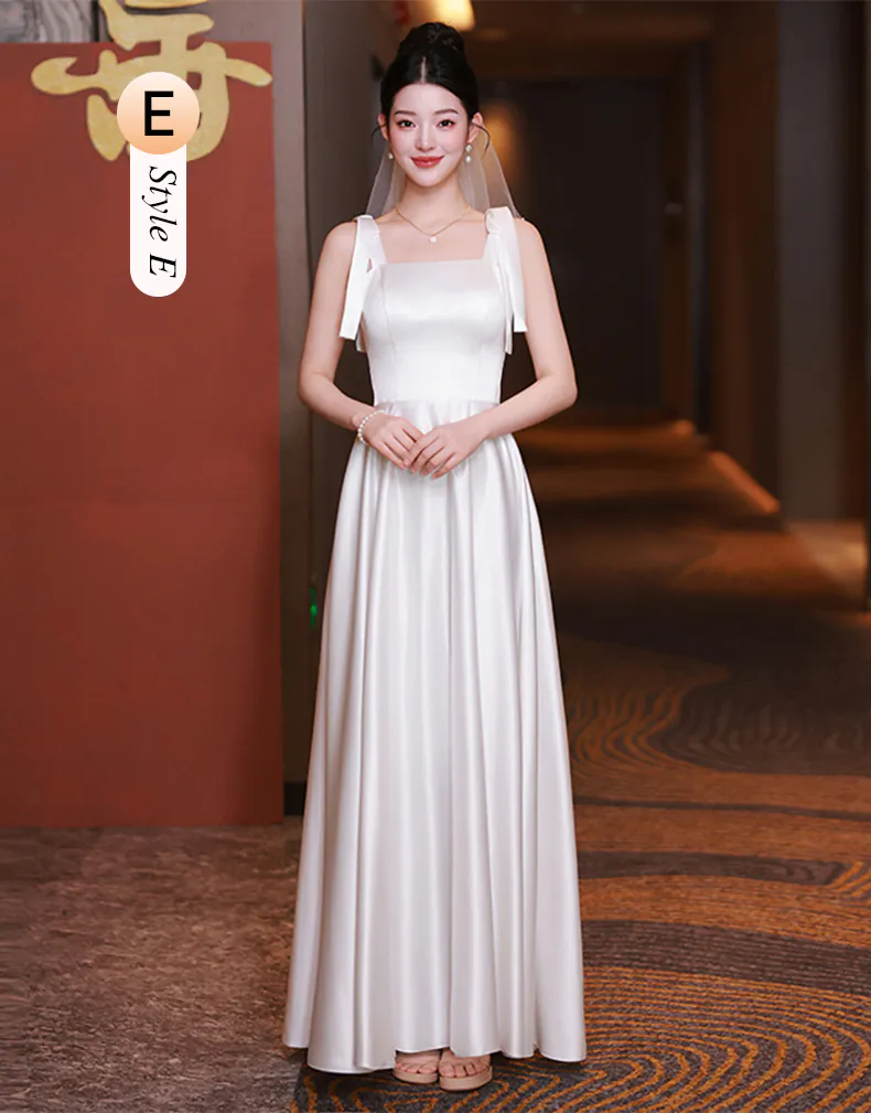 Sweet-White-Satin-Wedding-Guest-Party-Bridesmaid-Dress-with-Short-Sleeves20