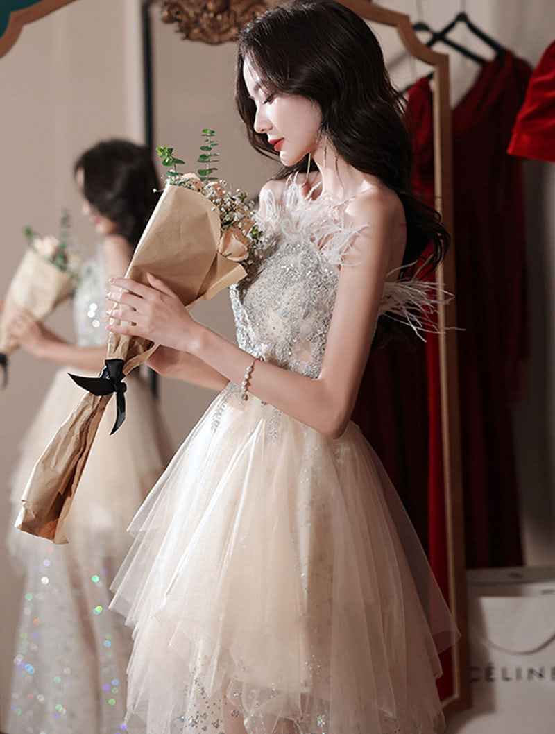 Unique Charming Off Shoulder Prom Dress Modest Cocktail Outfit01