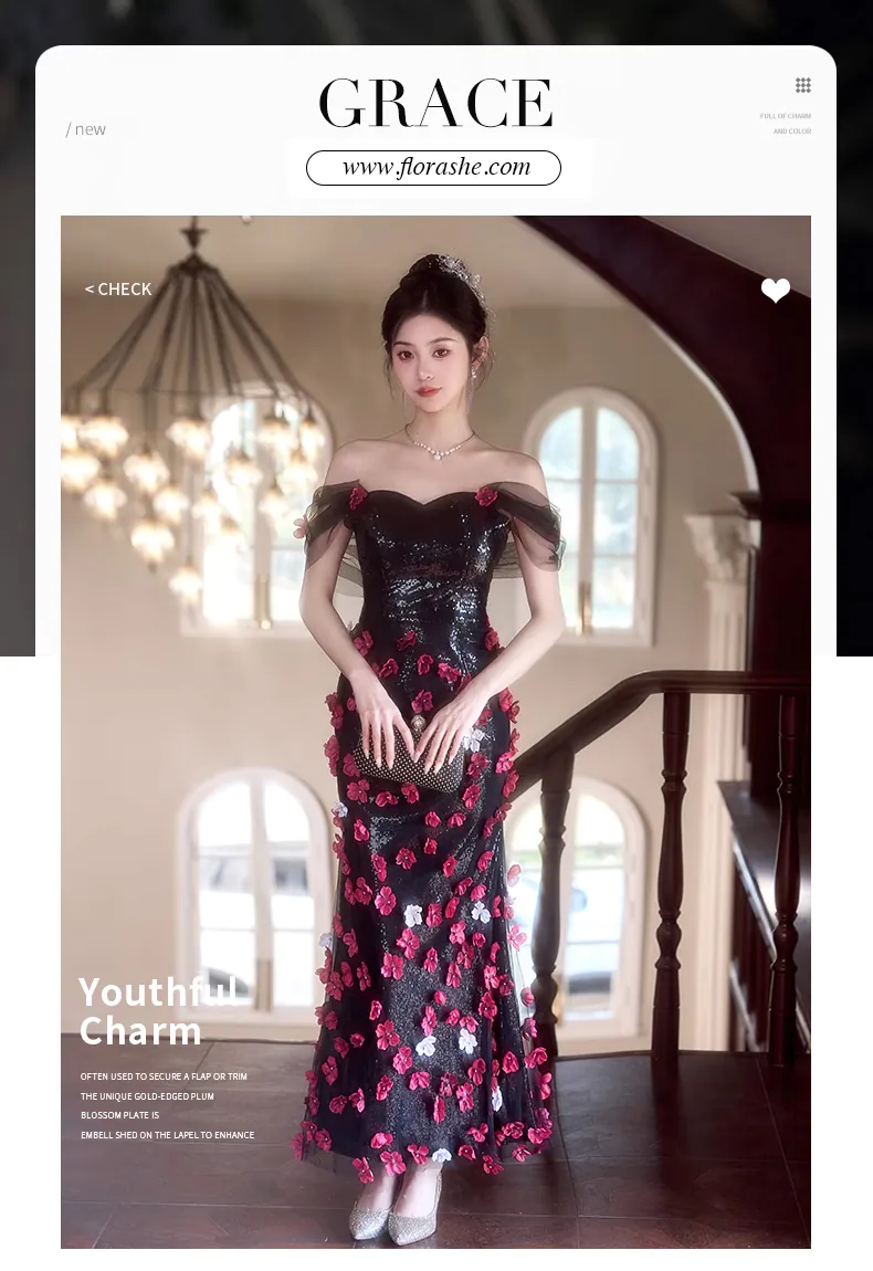 Vintage-Black-Off-Shoulder-3D-Floral-Sequin-Tulle-Formal-Evening-Dress07