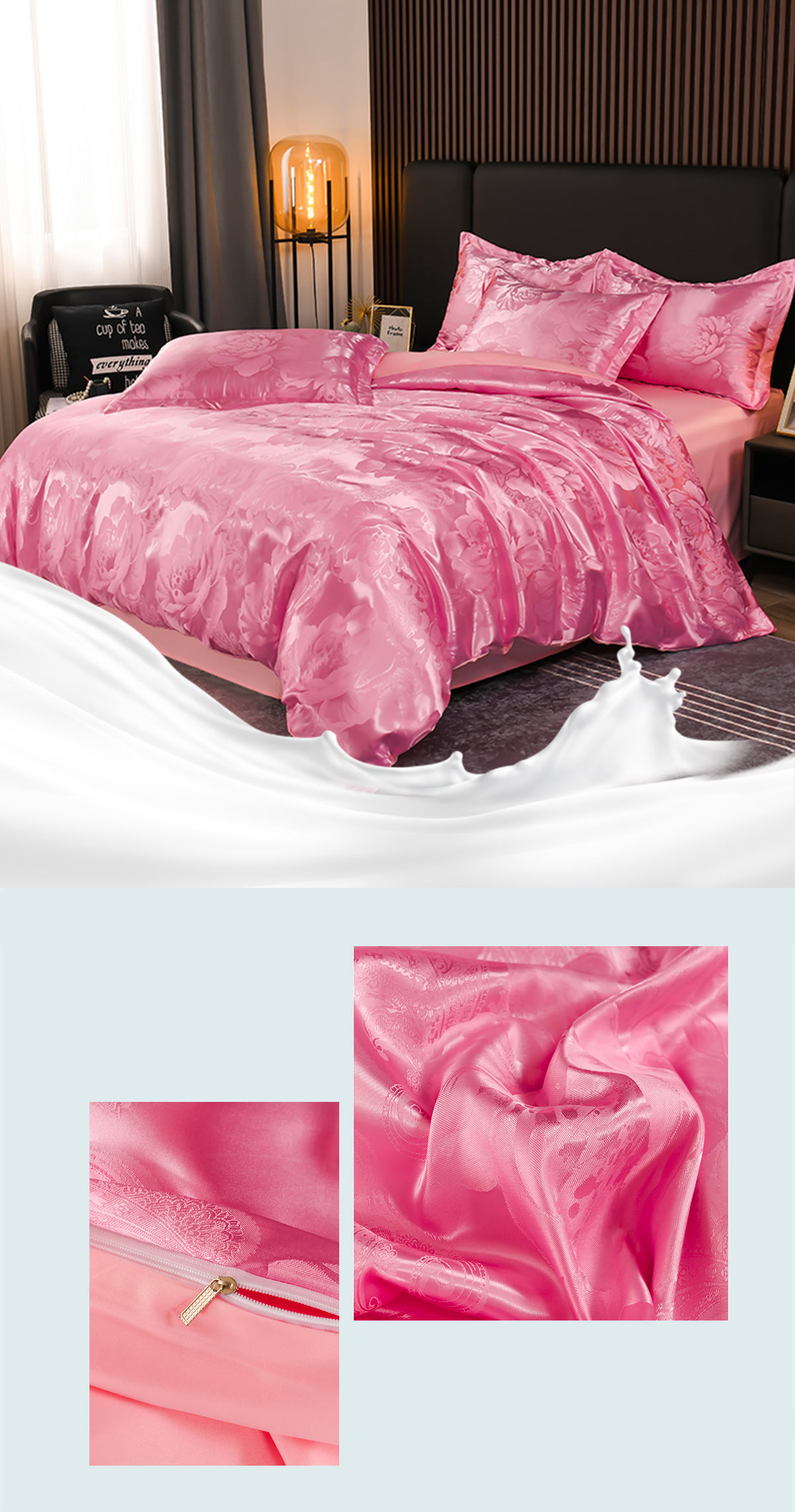 Beautiful-Floral-Jacquard-Satin-Bedding-Set-Full-Queen-King-Size14