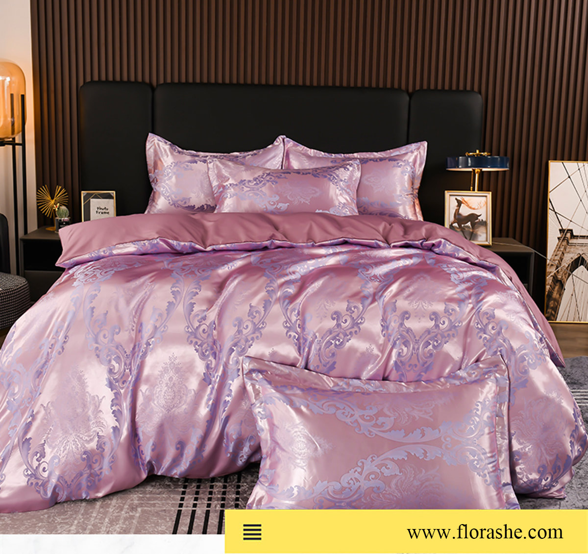 Beautiful-Floral-Jacquard-Satin-Bedding-Set-Full-Queen-King-Size21
