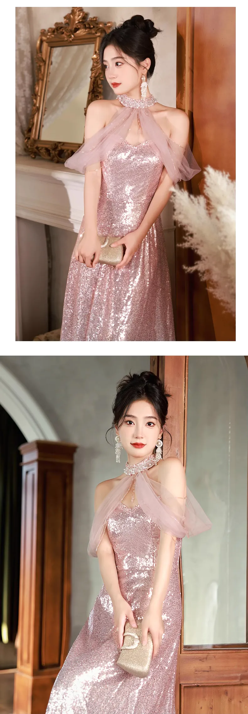 Charming-Pink-Off-Shoulder-Glitter-Evening-Gown-Banquet-Party-Dress12