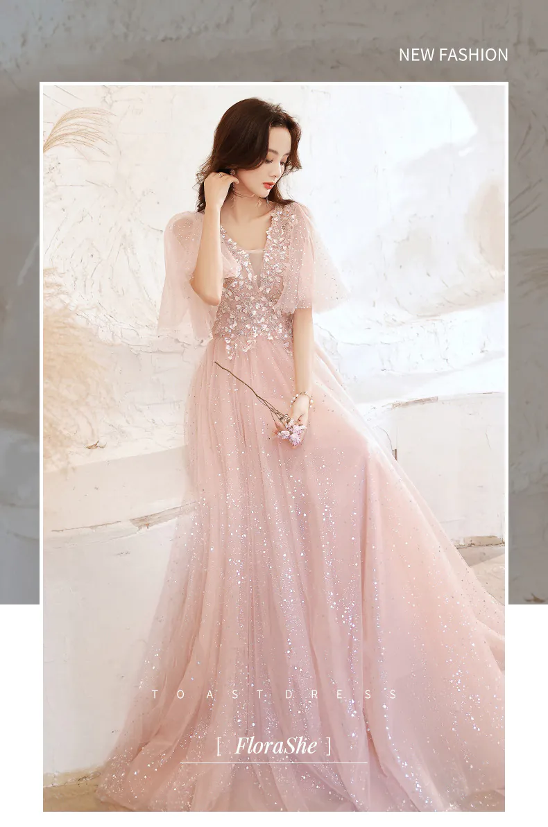 Classy-Flutter-Sleeve-Pink-Tulle-Formal-Evening-Party-Dress-Ball-Gown06