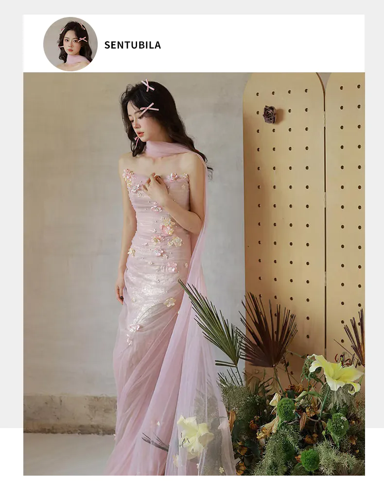 Dreamy-Strapless-Pink-Mermaid-3D-Floral-Cocktail-Evening-Party-Dress08