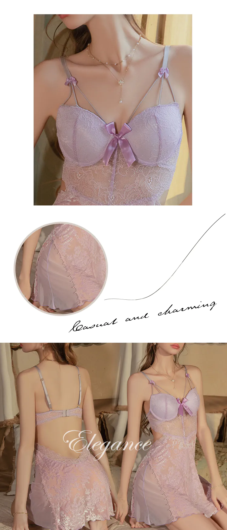 Pretty-Velvet-Sheer-Mesh-Burnout-Lace-Cami-Babydoll-Lingerie13