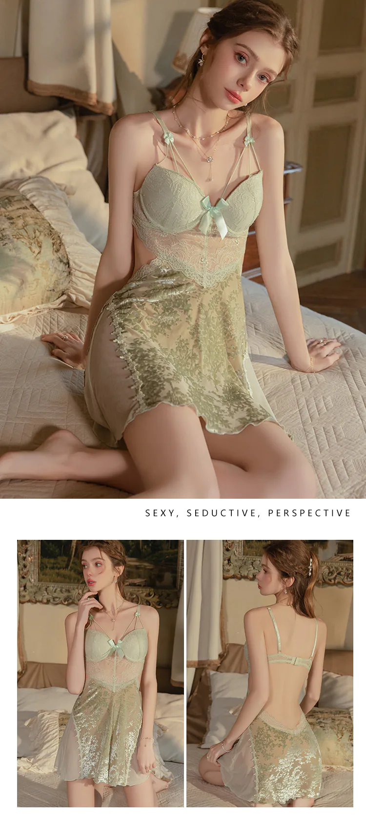 Pretty-Velvet-Sheer-Mesh-Burnout-Lace-Cami-Babydoll-Lingerie24