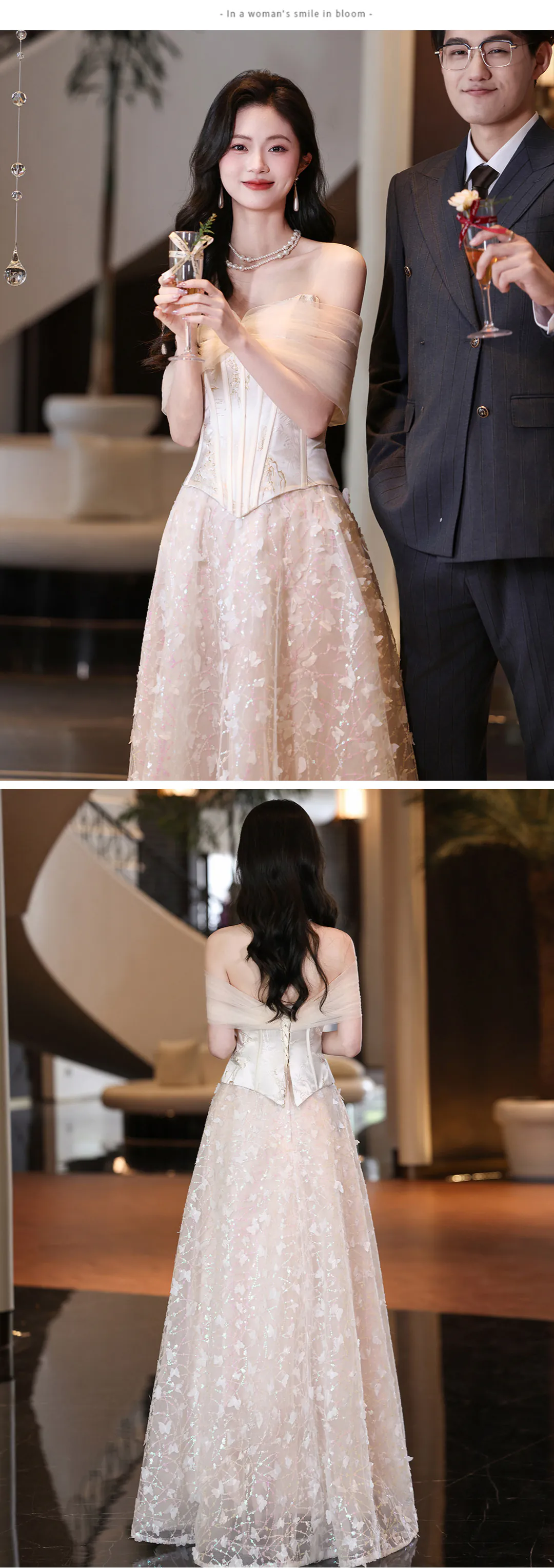 Romantic-Champagne-Corset-Bodice-Off-Shoulder-Butterfly-Evening-Dress17