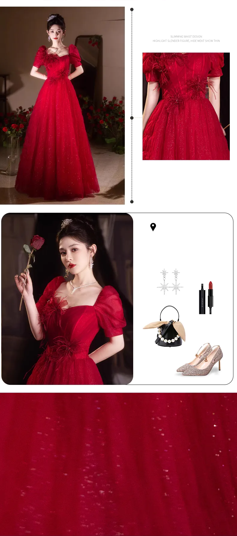 Romantic-Short-Sleeve-Wine-Red-Long-Tulle-Formal-Dress-Evening-Party-Gown08