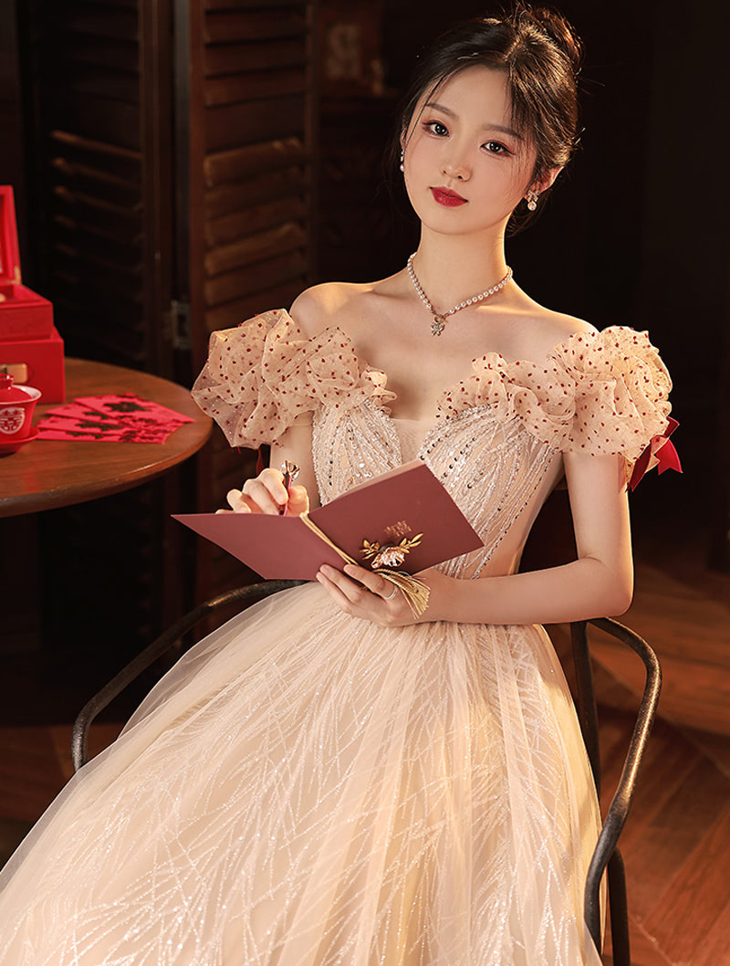 Romantic Unique Off Shoulder Long Formal Dress Evening Party Gown02