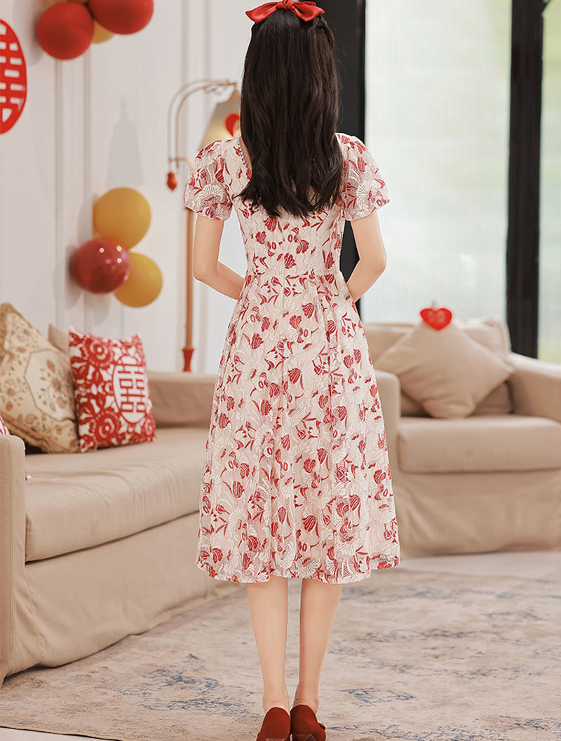 Simple A Line Slim Midi Dress for Graduation Homecoming Party01