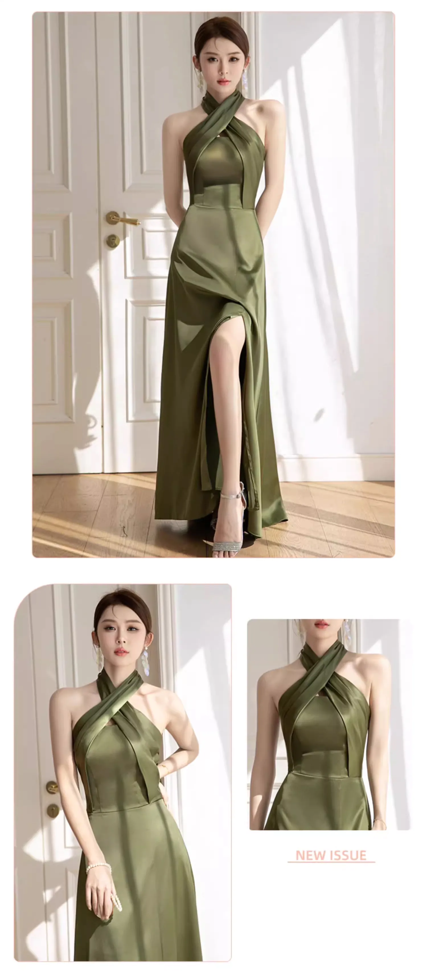 Simple-Emerald-Green-Satin-Boho-Wedding-Bridesmaid-Dress-Party-Gown15