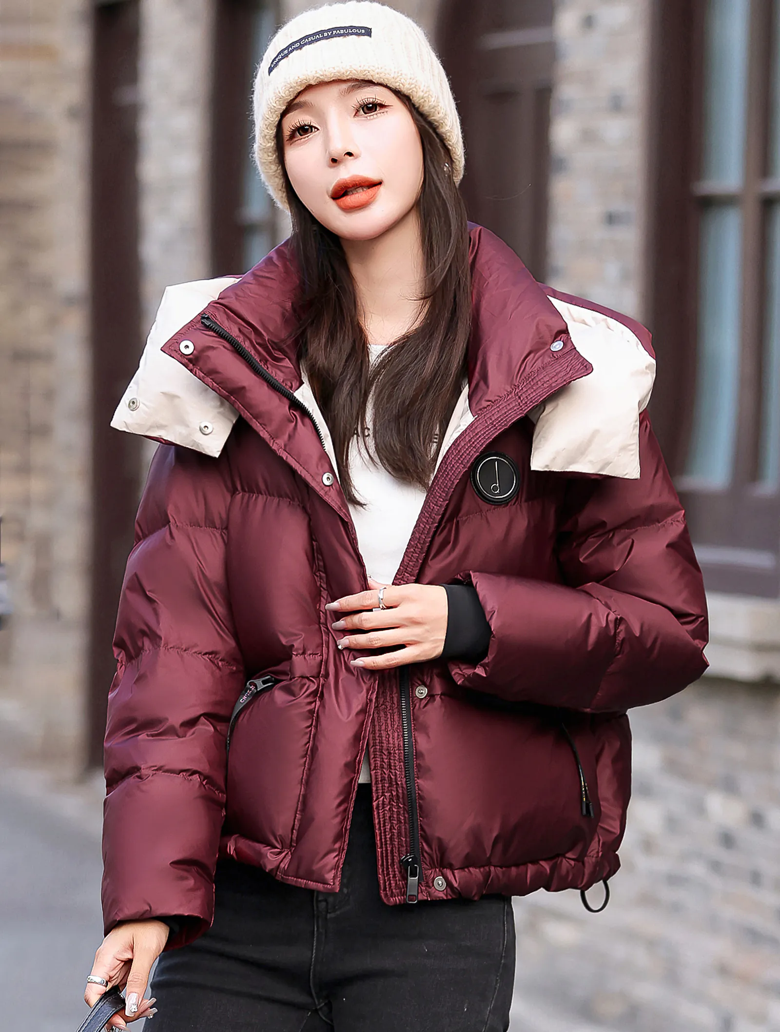 90% White Duck Down Hooded Thick Warm Coat Winter Outerwear01