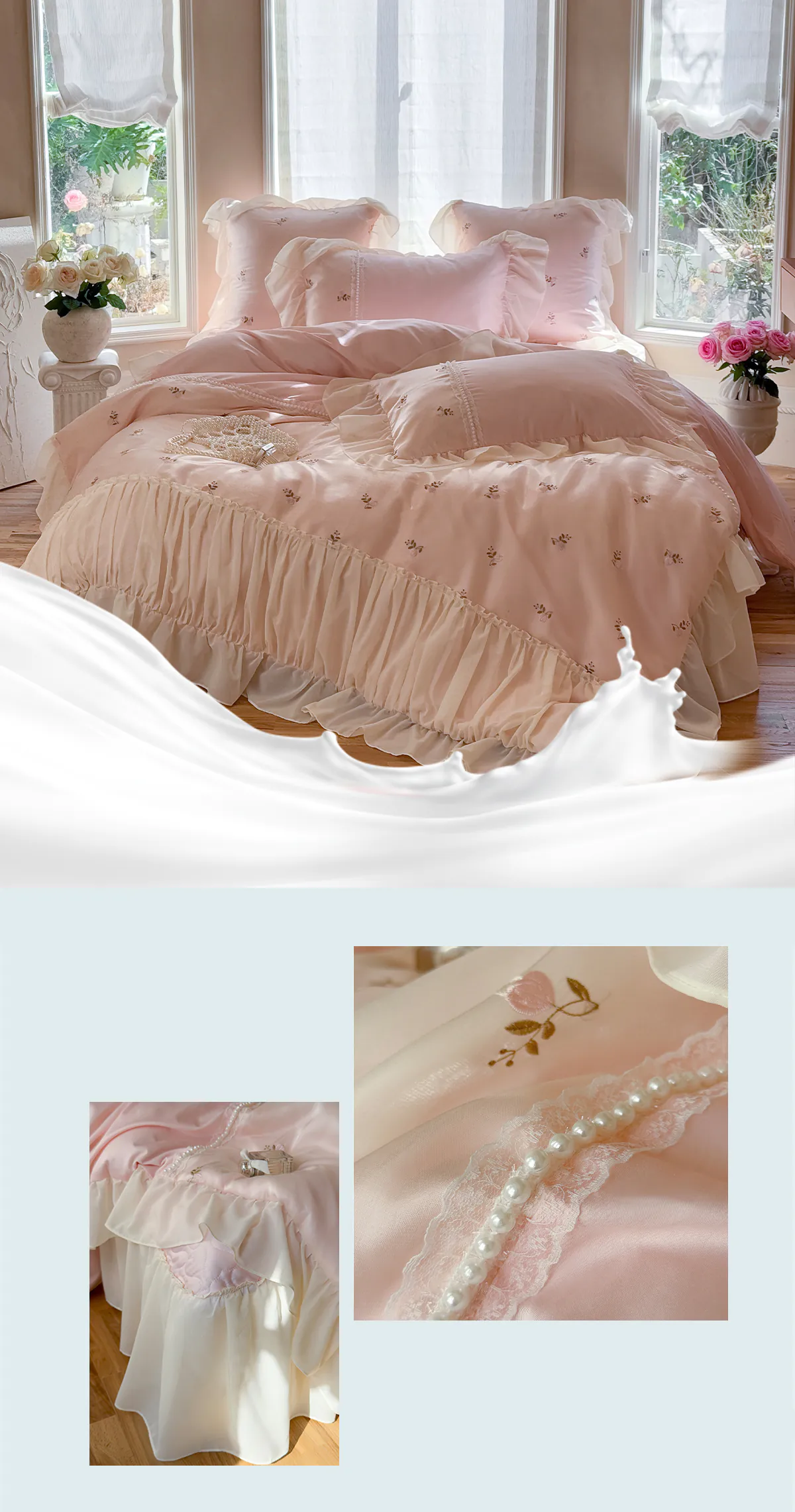 Modern-100s-Long-Staple-Cotton-Floral-Bed-Comforter-Set-Full-King-Size11