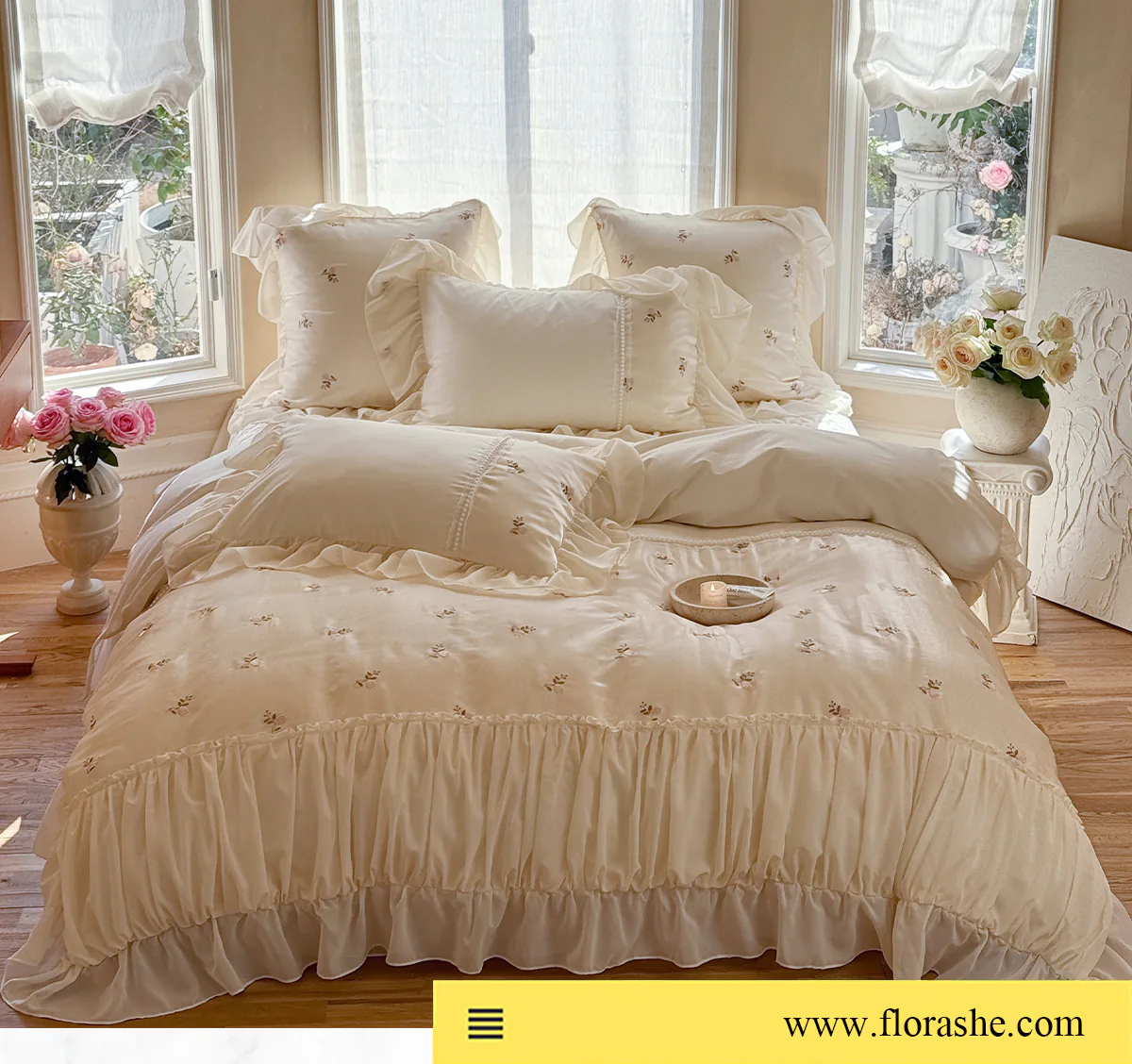Modern-100s-Long-Staple-Cotton-Floral-Bed-Comforter-Set-Full-King-Size13