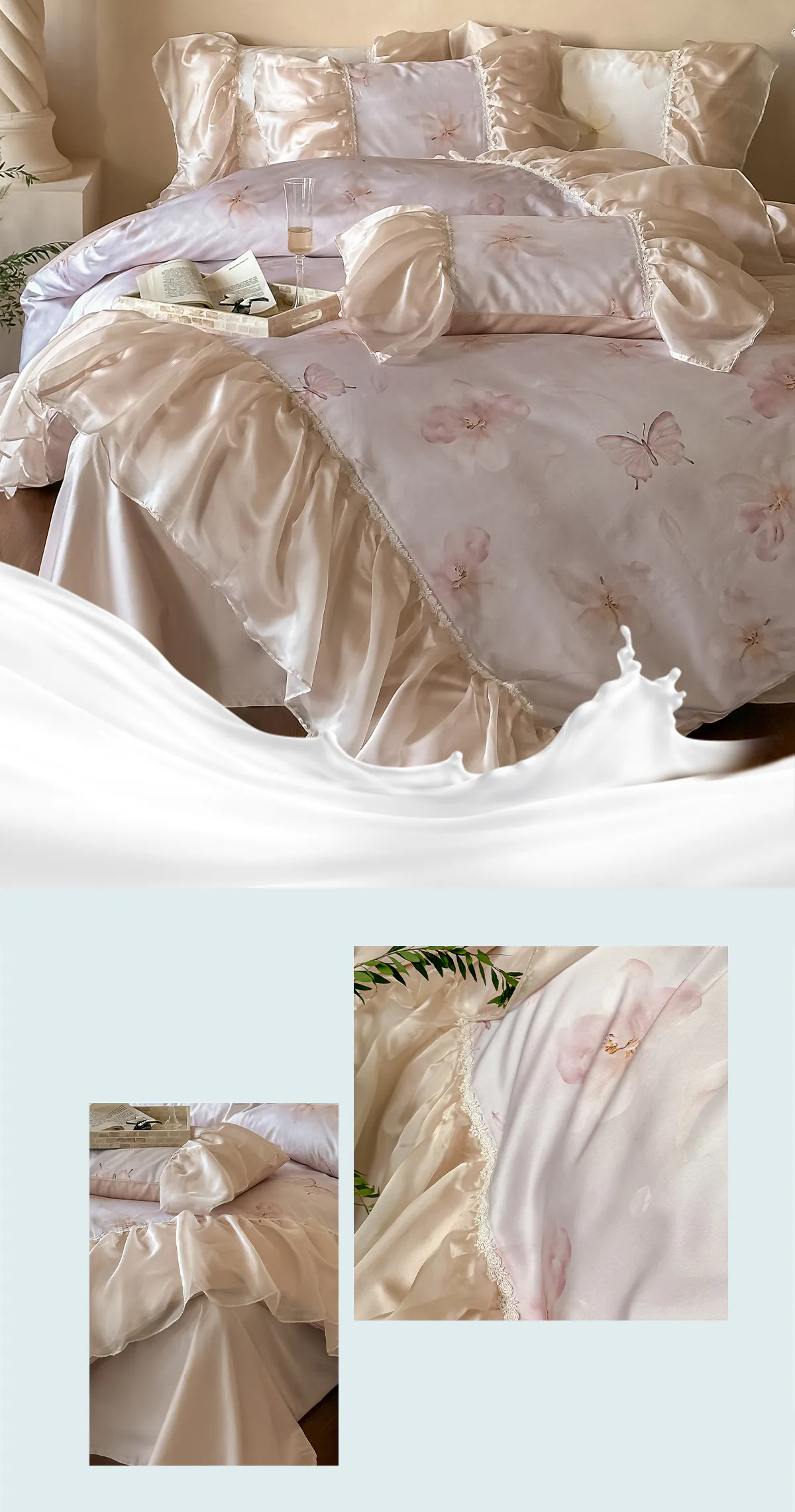 Modern-Style-Floral-Butterfly-Print-Cotton-Bedding-Set-Full-Queen-King-Size13