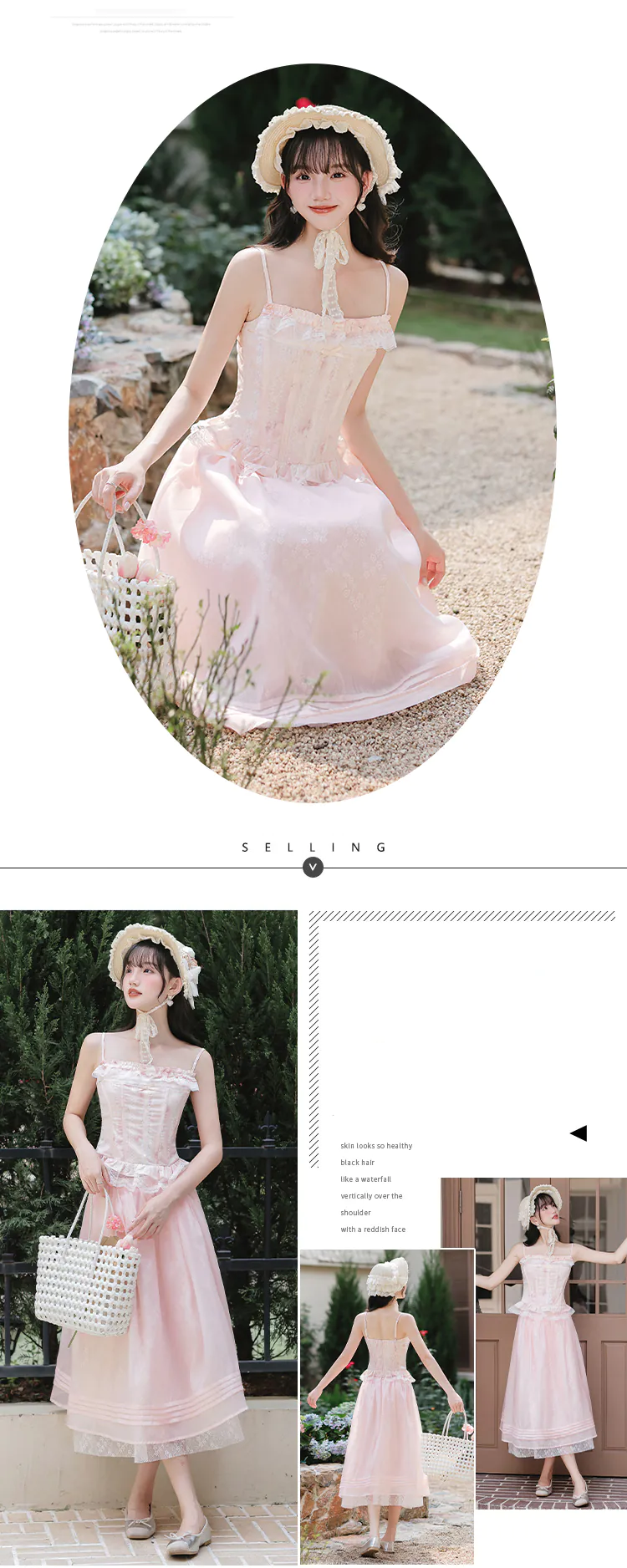 Romantic-Pastel-Pink-Floral-Camisole-Top-Layered-Skirt-Sheer-Cardigan-Set08
