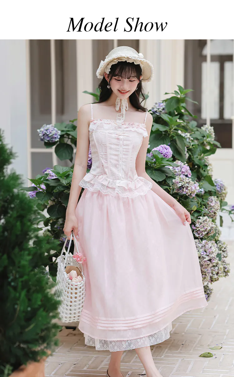 Romantic-Pastel-Pink-Floral-Camisole-Top-Layered-Skirt-Sheer-Cardigan-Set11