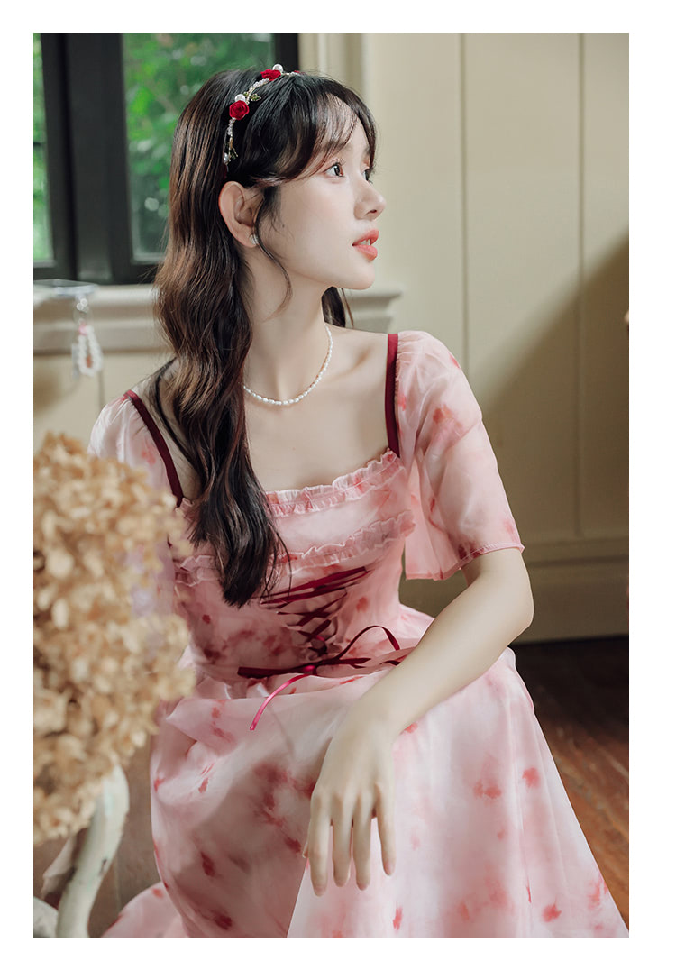 Square-Neck-Peach-Pink-Floral-Print-Dyed-Summer-Casual-Sun-Dress07