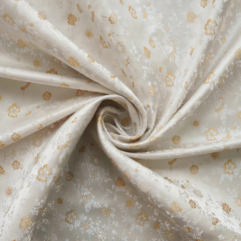 Sweet Floral Woven Jacquard Satin Brocade Fabric for Clothing01