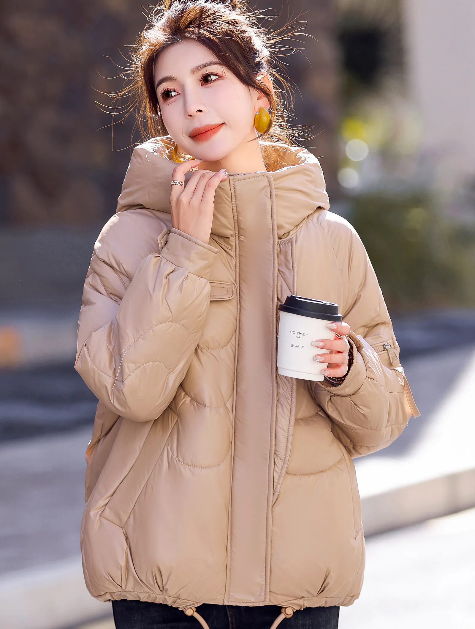 Trendy Hooded Cotton Puffer Jacket Winter Warm Casual Coat01