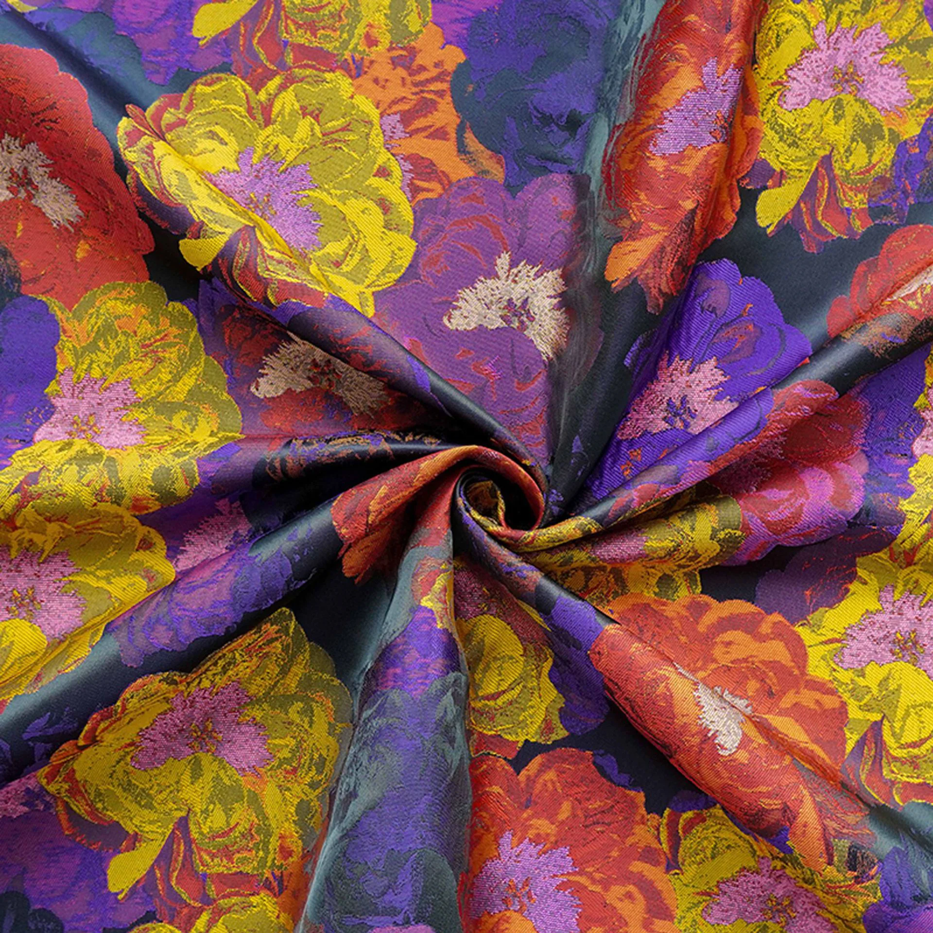 Vintage Colorful Oil Painting Floral DIY Apparel Upholstery Craftwork Fabric01