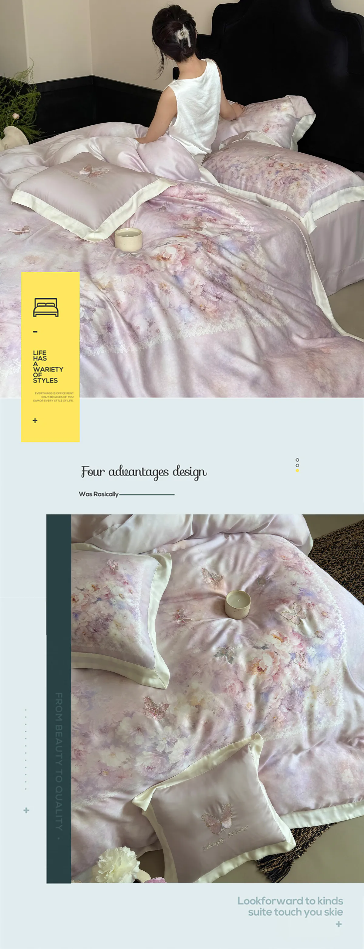 Aesthetic-Pastel-Watercolor-Floral-Print-Tencel-Lyocell-Cotton-Bedding-Set12