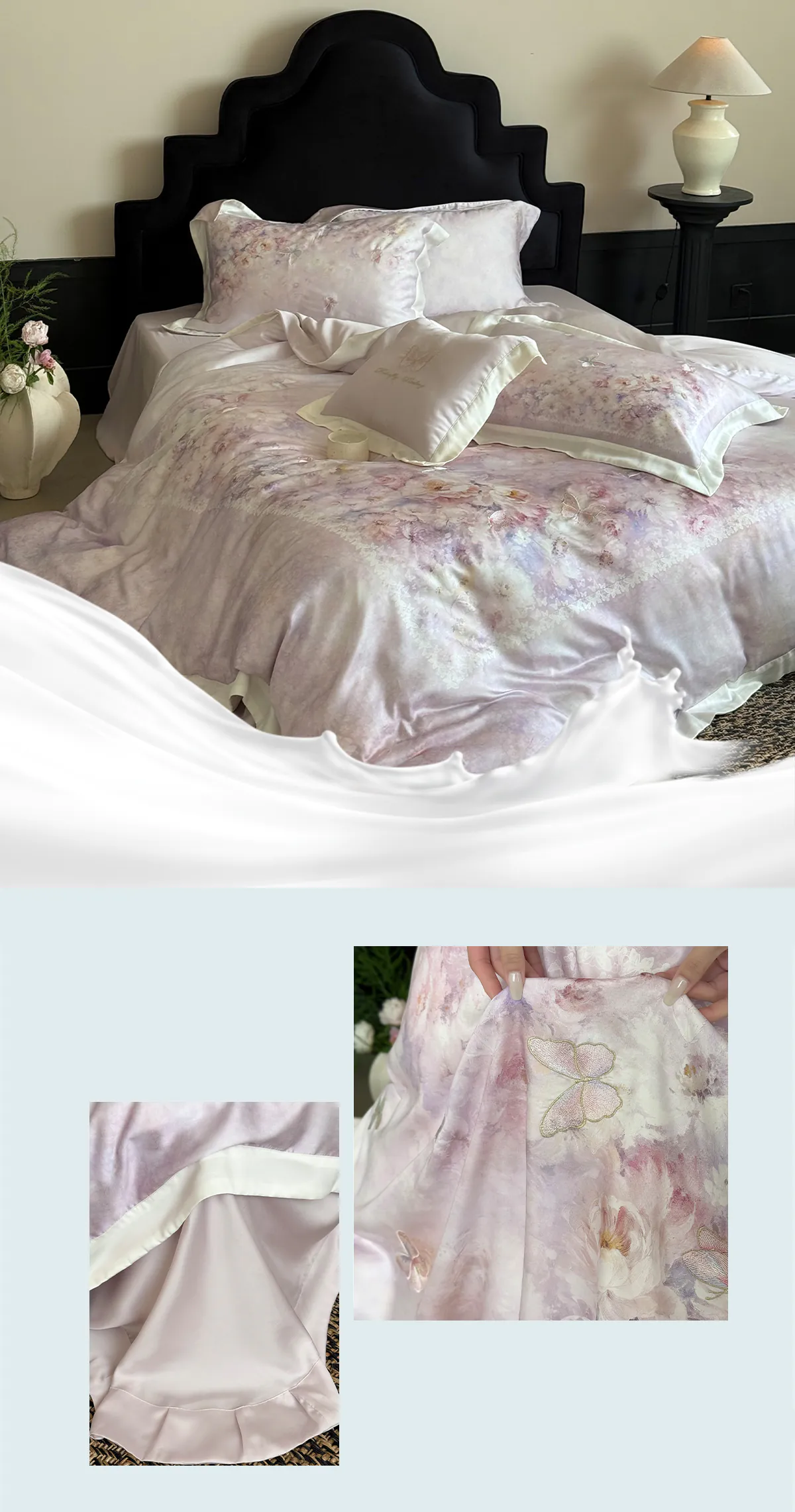 Aesthetic-Pastel-Watercolor-Floral-Print-Tencel-Lyocell-Cotton-Bedding-Set13