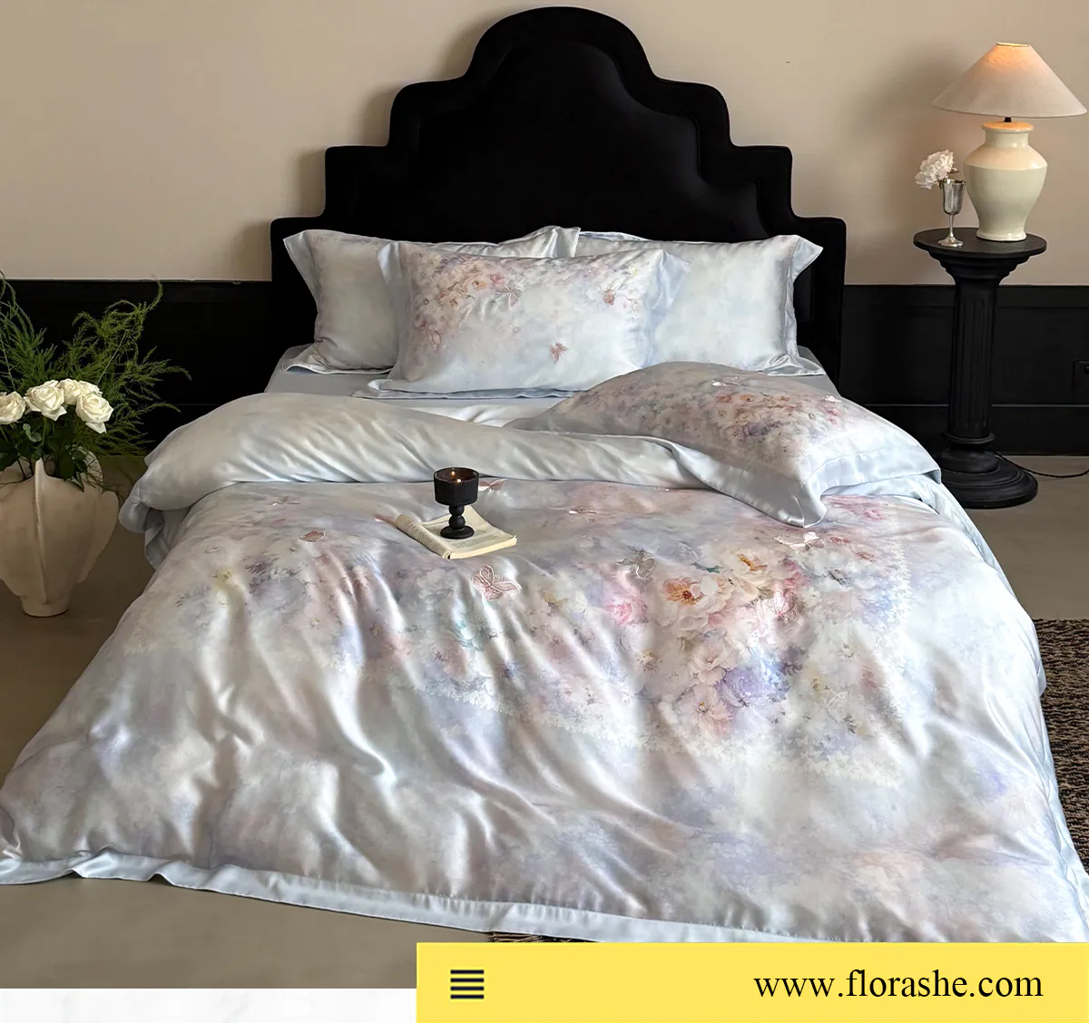 Aesthetic-Pastel-Watercolor-Floral-Print-Tencel-Lyocell-Cotton-Bedding-Set15
