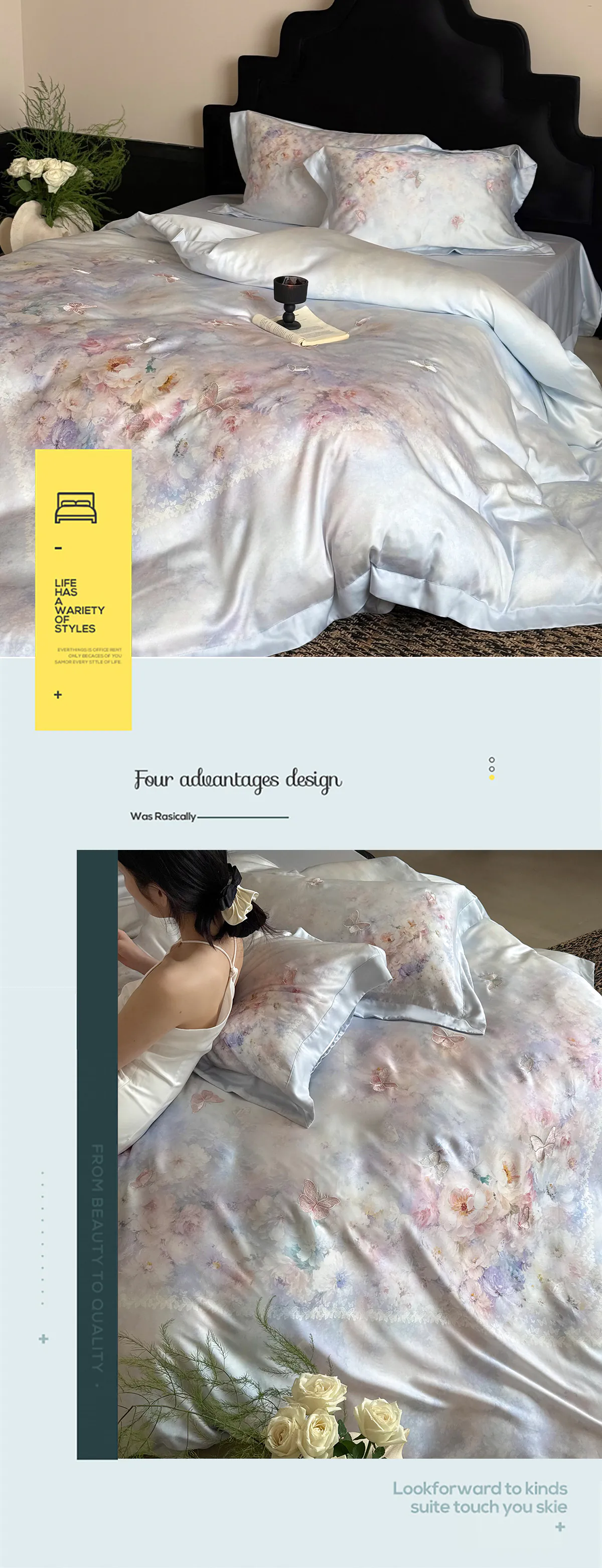 Aesthetic-Pastel-Watercolor-Floral-Print-Tencel-Lyocell-Cotton-Bedding-Set17