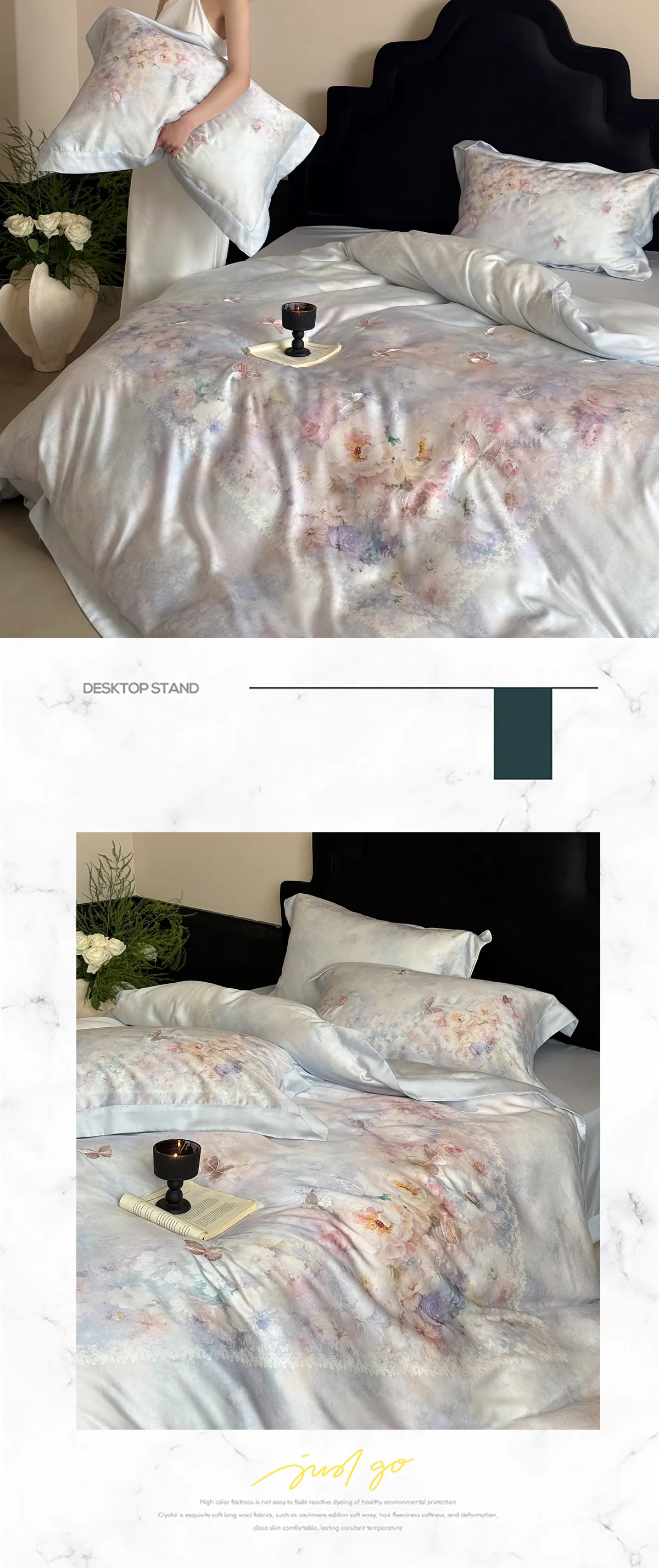 Aesthetic-Pastel-Watercolor-Floral-Print-Tencel-Lyocell-Cotton-Bedding-Set19