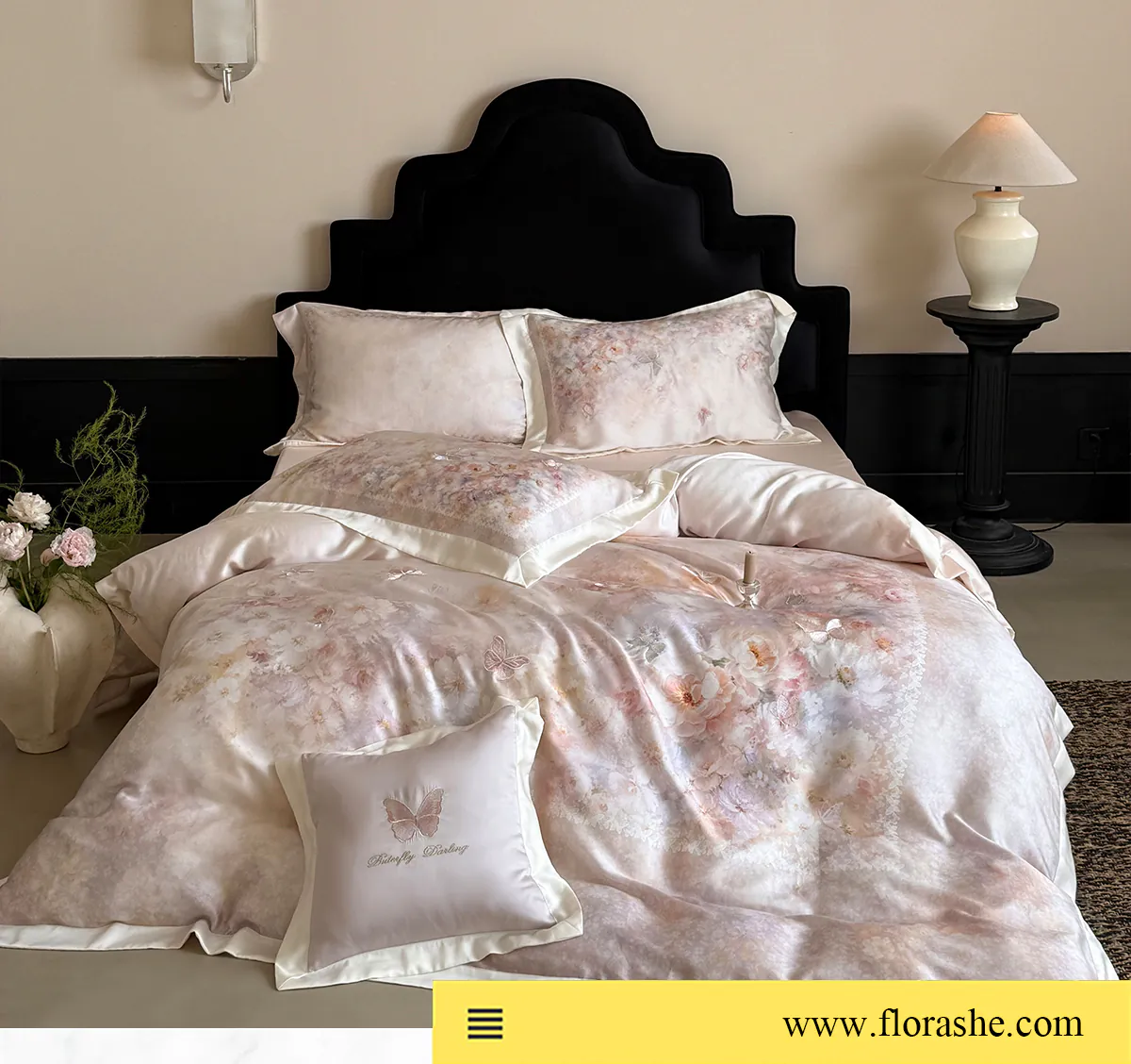 Aesthetic-Pastel-Watercolor-Floral-Print-Tencel-Lyocell-Cotton-Bedding-Set20