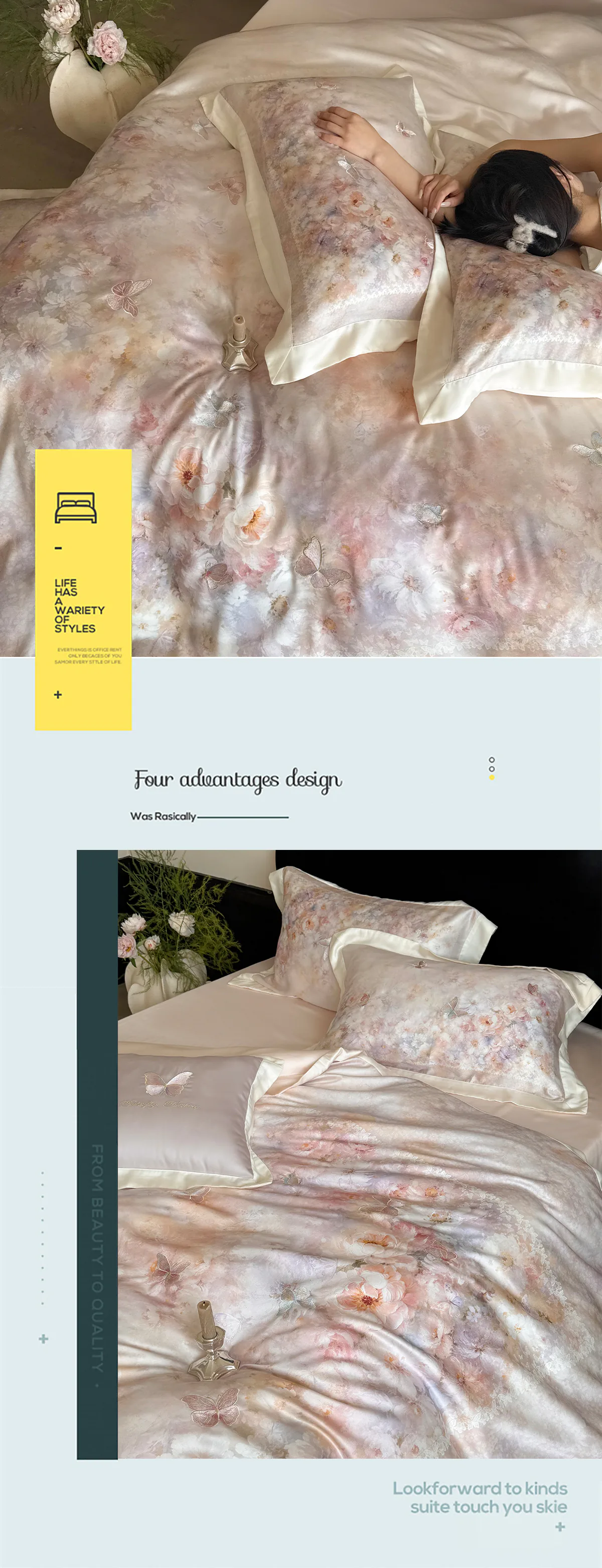 Aesthetic-Pastel-Watercolor-Floral-Print-Tencel-Lyocell-Cotton-Bedding-Set22