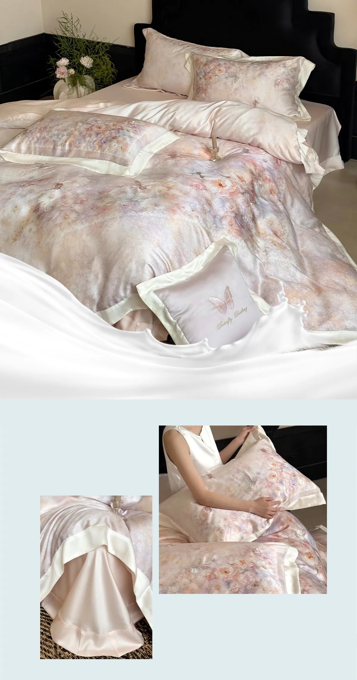 Aesthetic-Pastel-Watercolor-Floral-Print-Tencel-Lyocell-Cotton-Bedding-Set23
