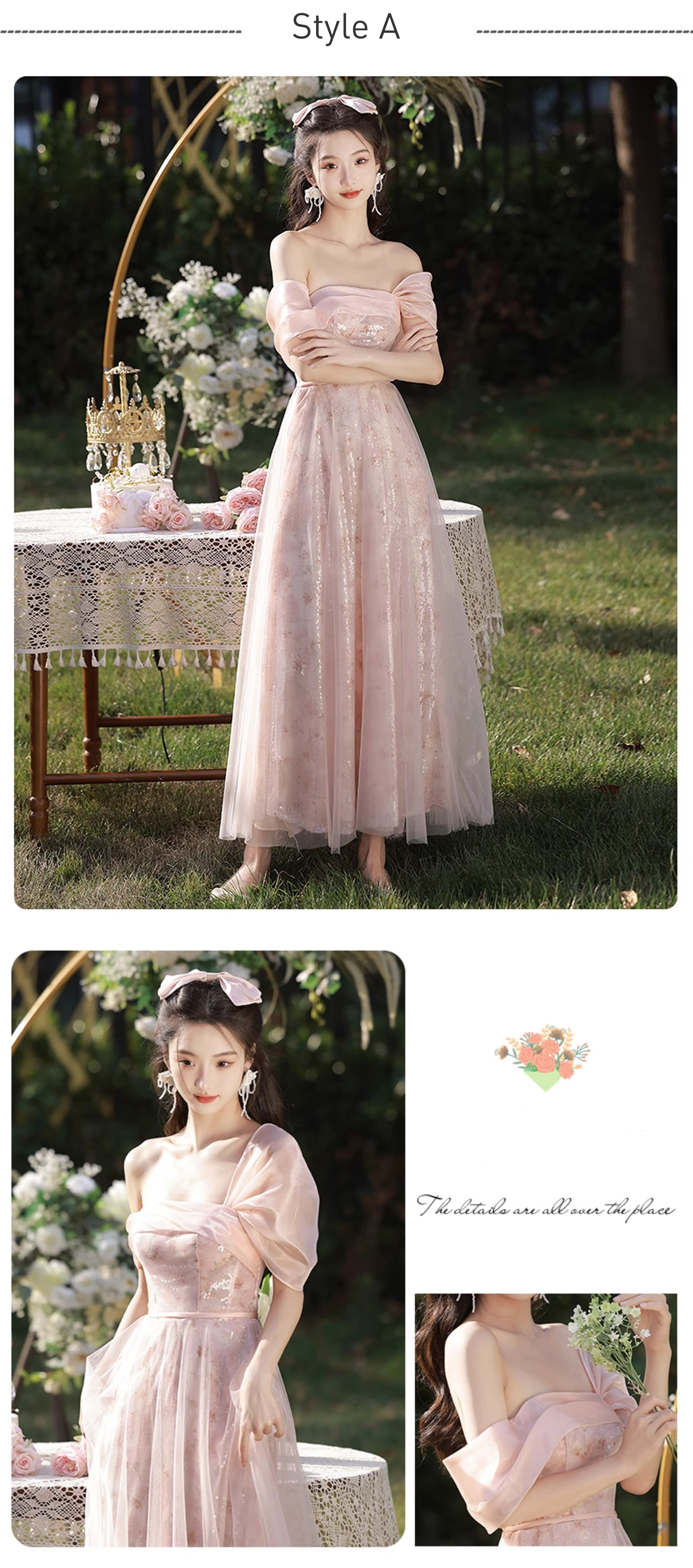 Classy-Pink-Tulle-Floral-Evening-Party-Cocktail-Prom-Bridesmaid-Maxi-Dress16