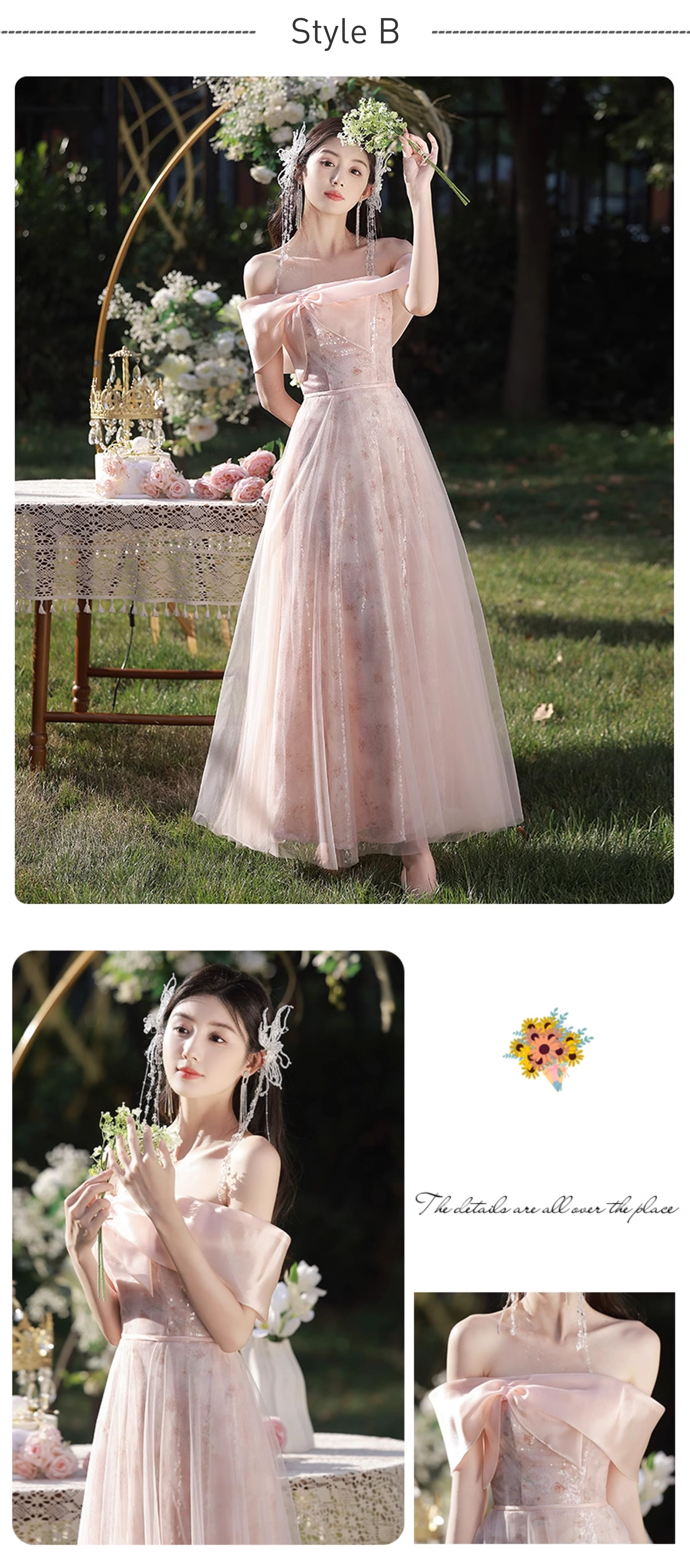 Classy-Pink-Tulle-Floral-Evening-Party-Cocktail-Prom-Bridesmaid-Maxi-Dress18