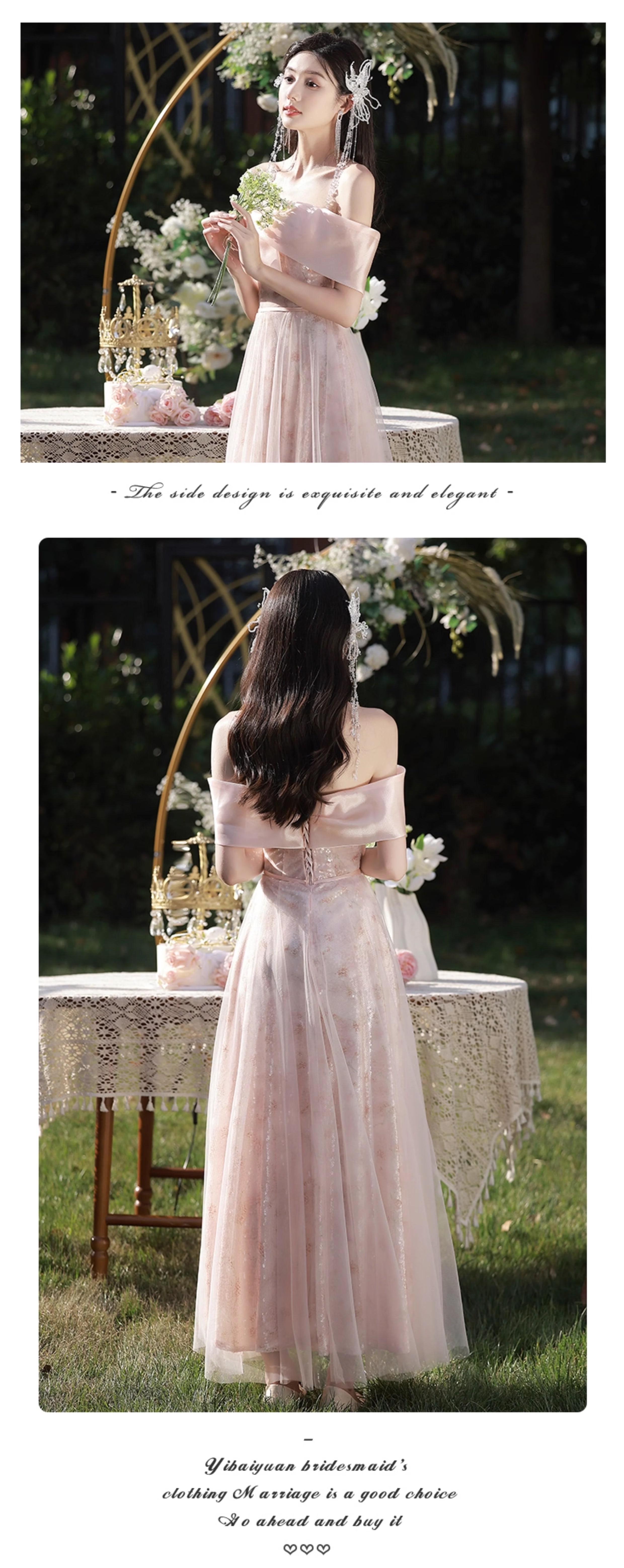 Classy-Pink-Tulle-Floral-Evening-Party-Cocktail-Prom-Bridesmaid-Maxi-Dress19